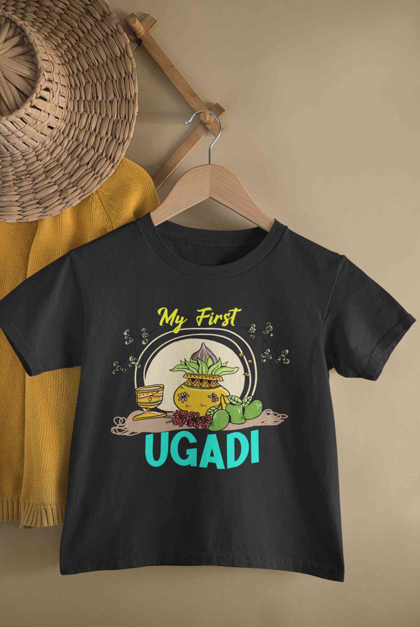 My First Ugadi Half Sleeves T-Shirt for Boy-FunkyTeesClub