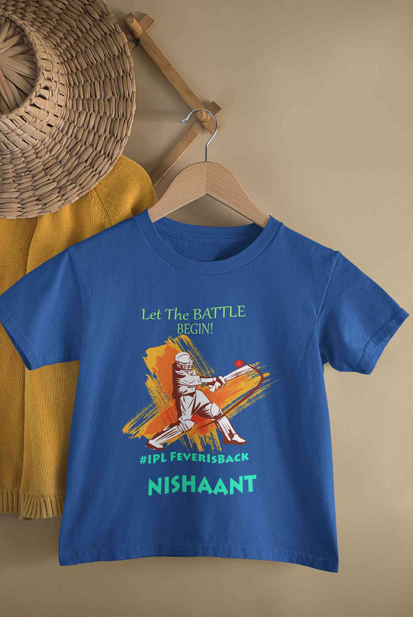 Custom Name IPL Fever Half Sleeves T-Shirt for Boy-FunkyTeesClub