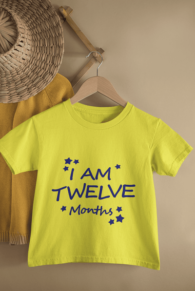 I Am Twelve Months Half Sleeves T-Shirt For Girls -FunkyTeesClub