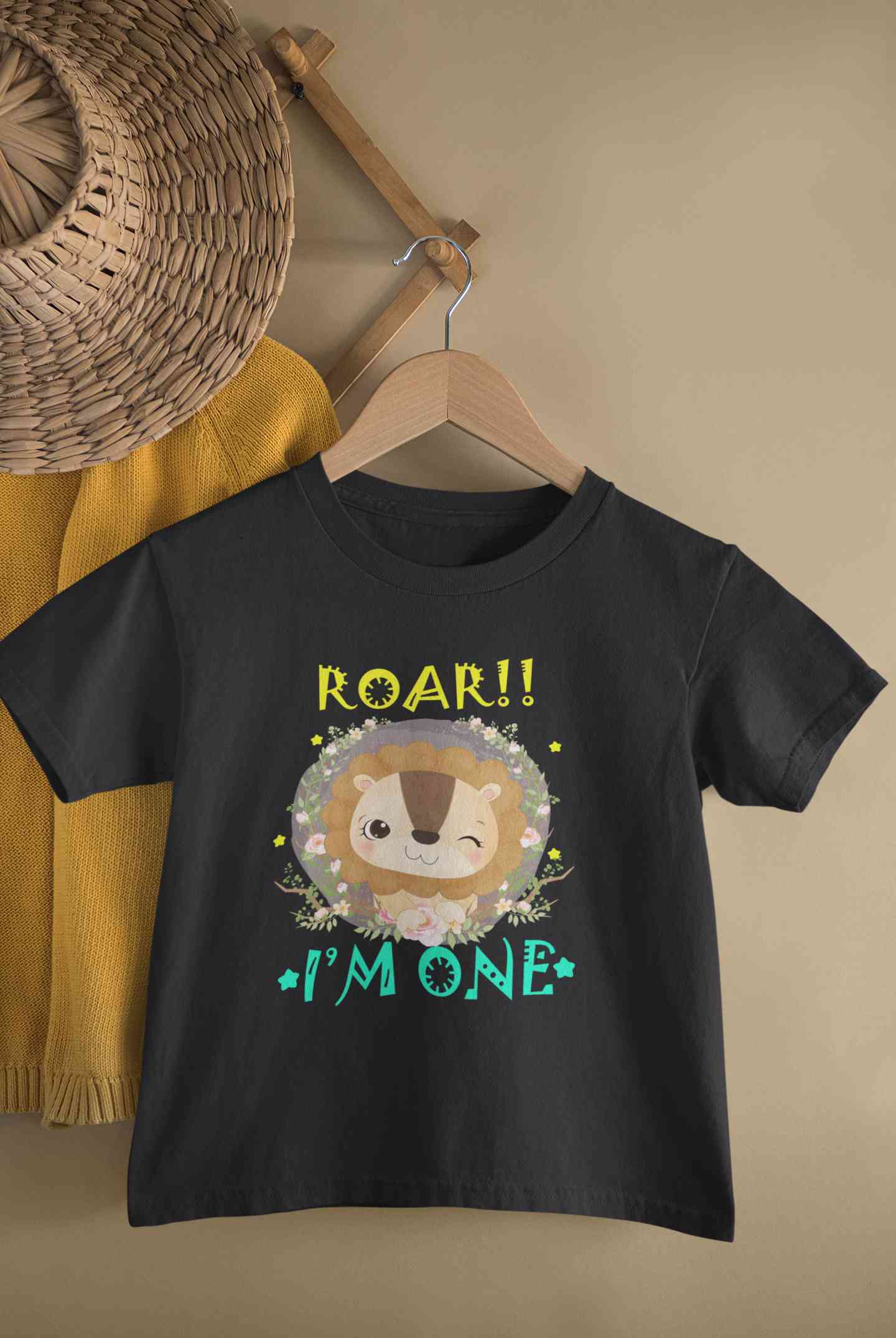 Roar I Am One First Birthday Half Sleeves T-Shirt for Boy-FunkyTeesClub