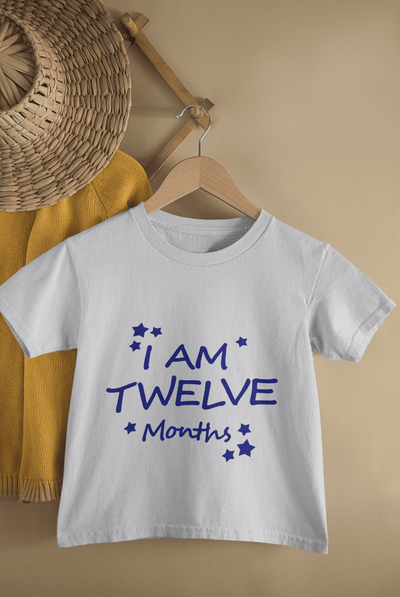 I Am Twelve Months Half Sleeves T-Shirt For Girls -FunkyTeesClub