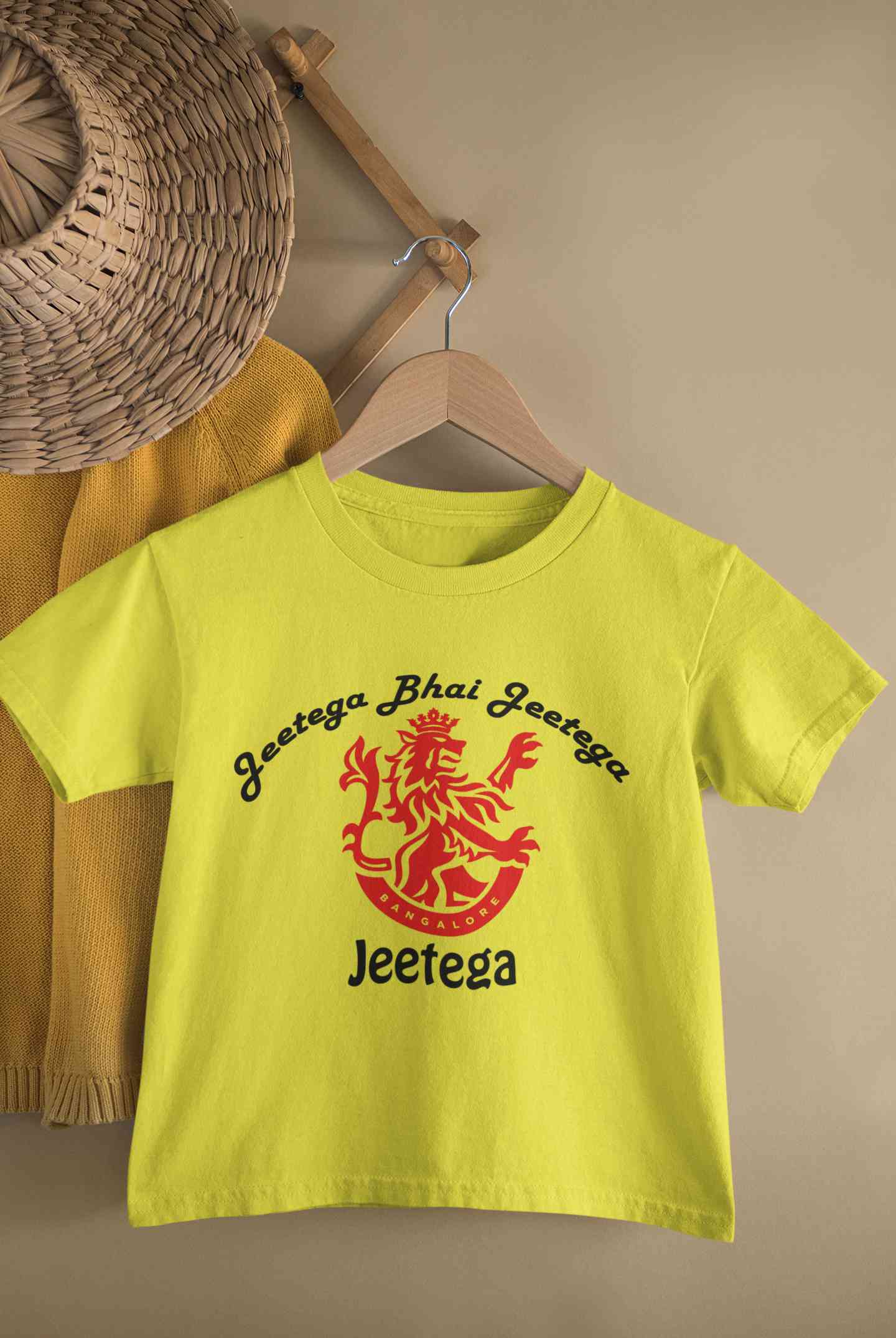 IPL Royal Challengers Bangalore Jeetega Bhai Jeetega RCB Jeetega Half Sleeves T-Shirt For Girls -FunkyTeesClub