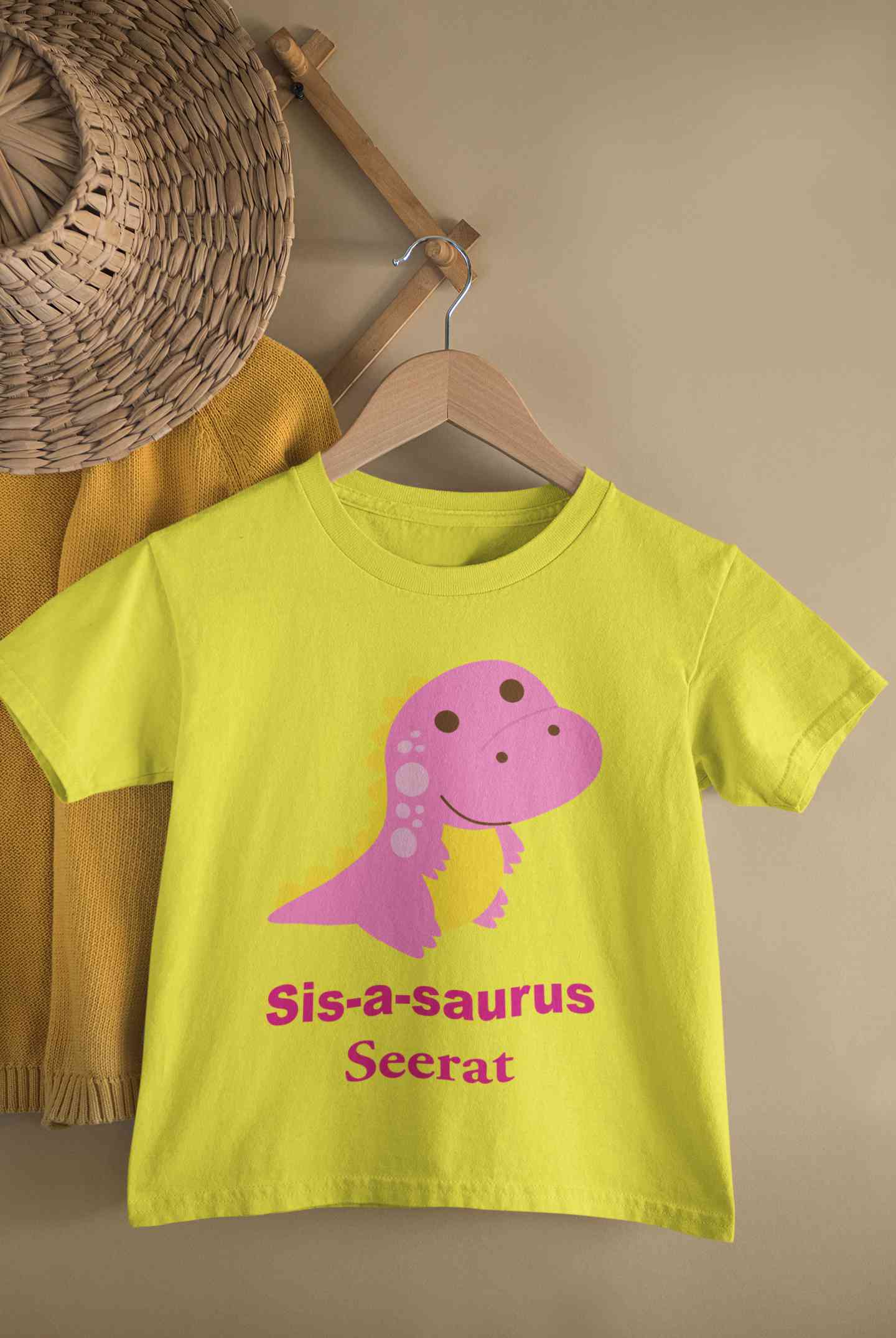 Custom Name Sis A Sauras Rakhi Half Sleeves T-Shirt For Girls -FunkyTeesClub