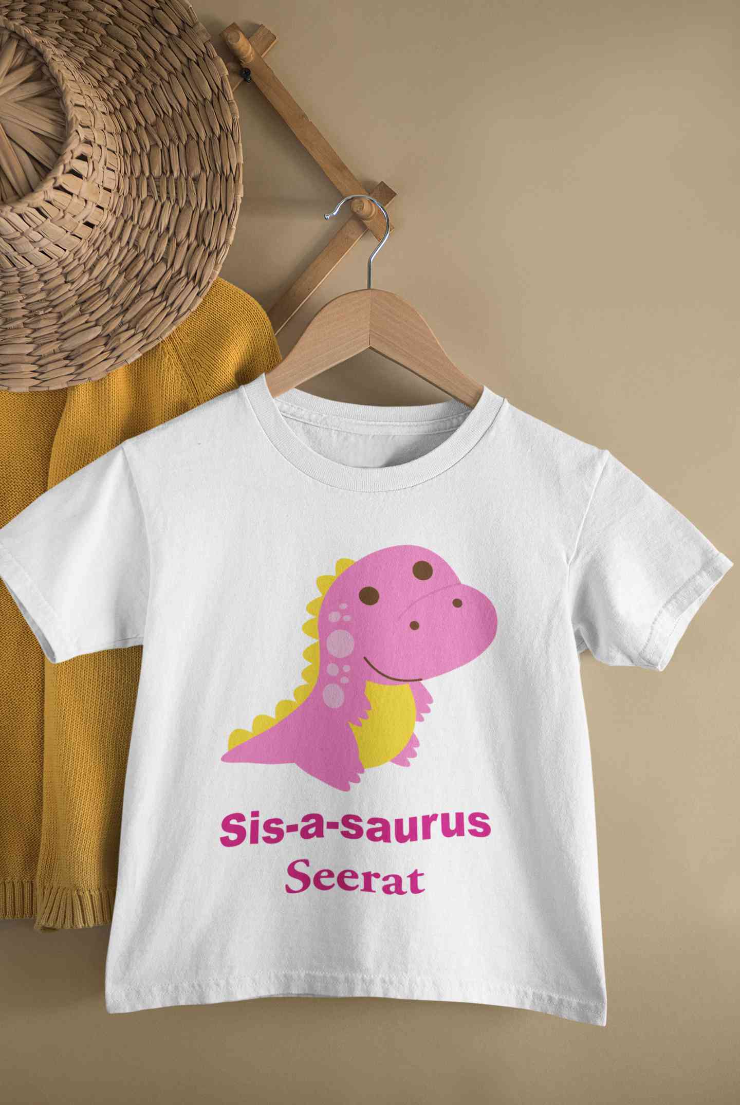 Custom Name Sis A Sauras Rakhi Half Sleeves T-Shirt For Girls -FunkyTeesClub