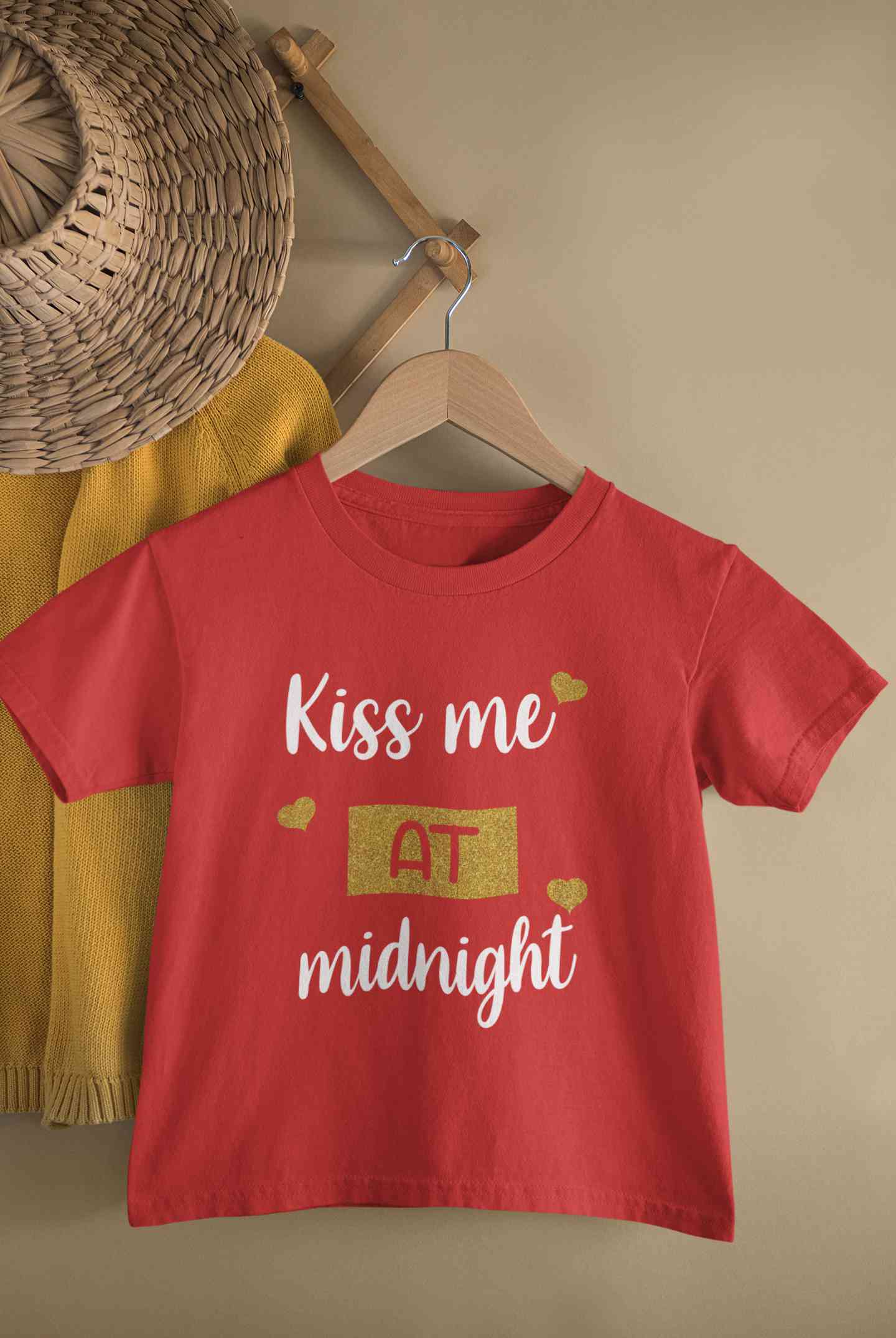 Kiss Me At Midnight Christmas Half Sleeves T-Shirt for Boy-FunkyTeesClub