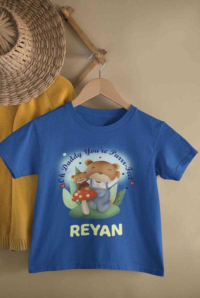Custom Name Ohh Daddy You Are Purr Fect Fathers Day Half Sleeves T-Shirt for Boy-FunkyTeesClub