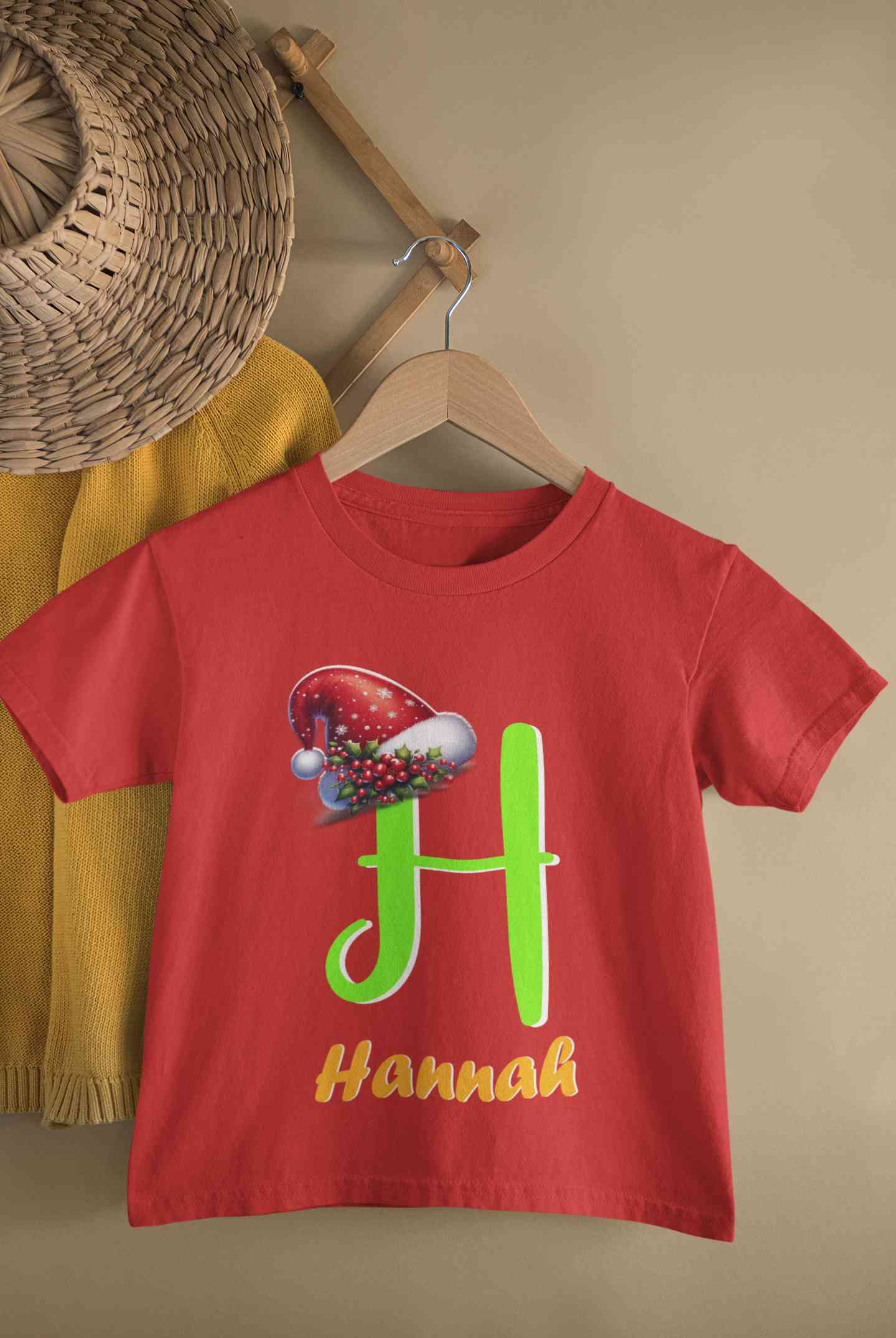 Custom Name Christmas Half Sleeves T-Shirt For Girls -FunkyTeesClub