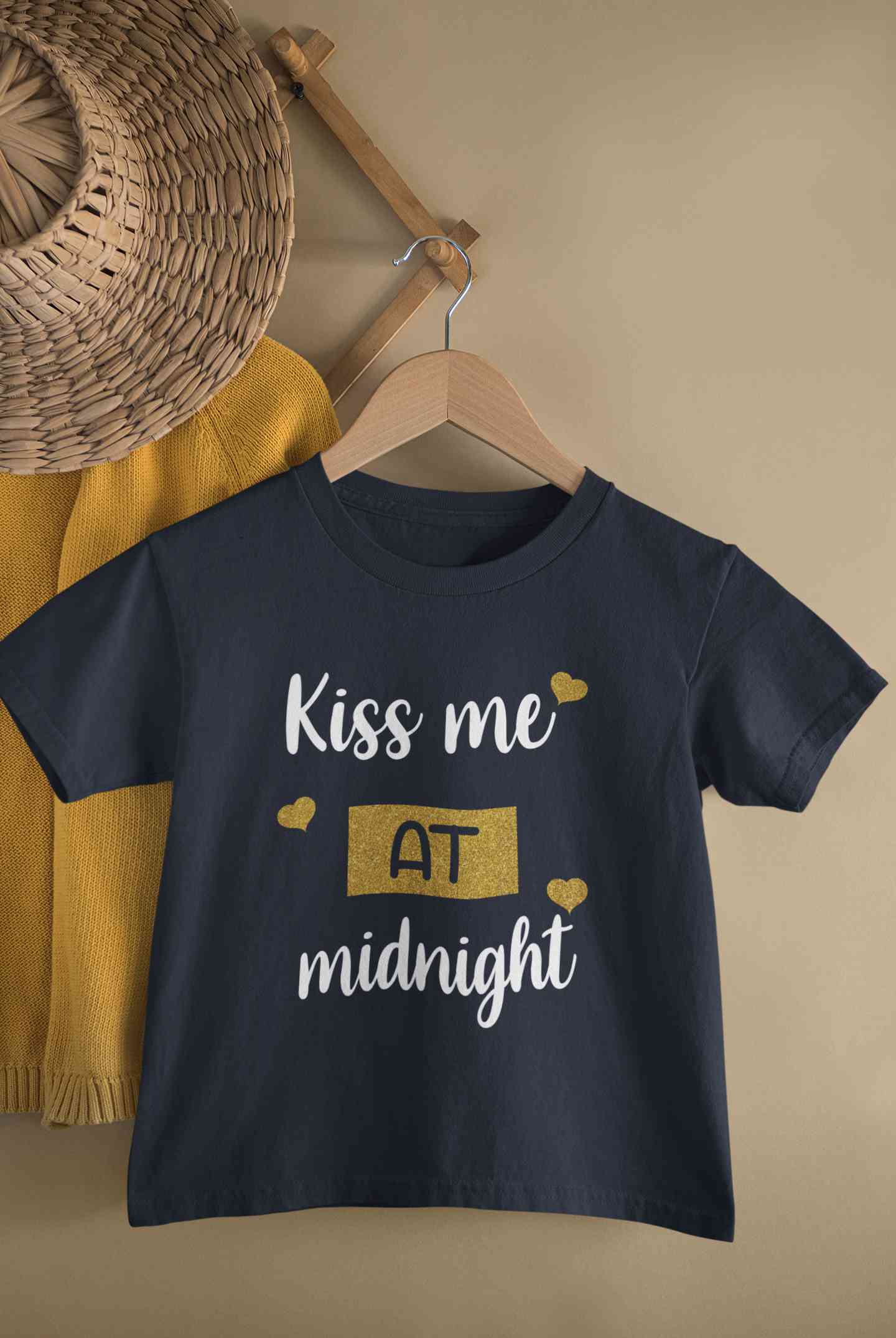 Kiss Me At Midnight Christmas Half Sleeves T-Shirt for Boy-FunkyTeesClub