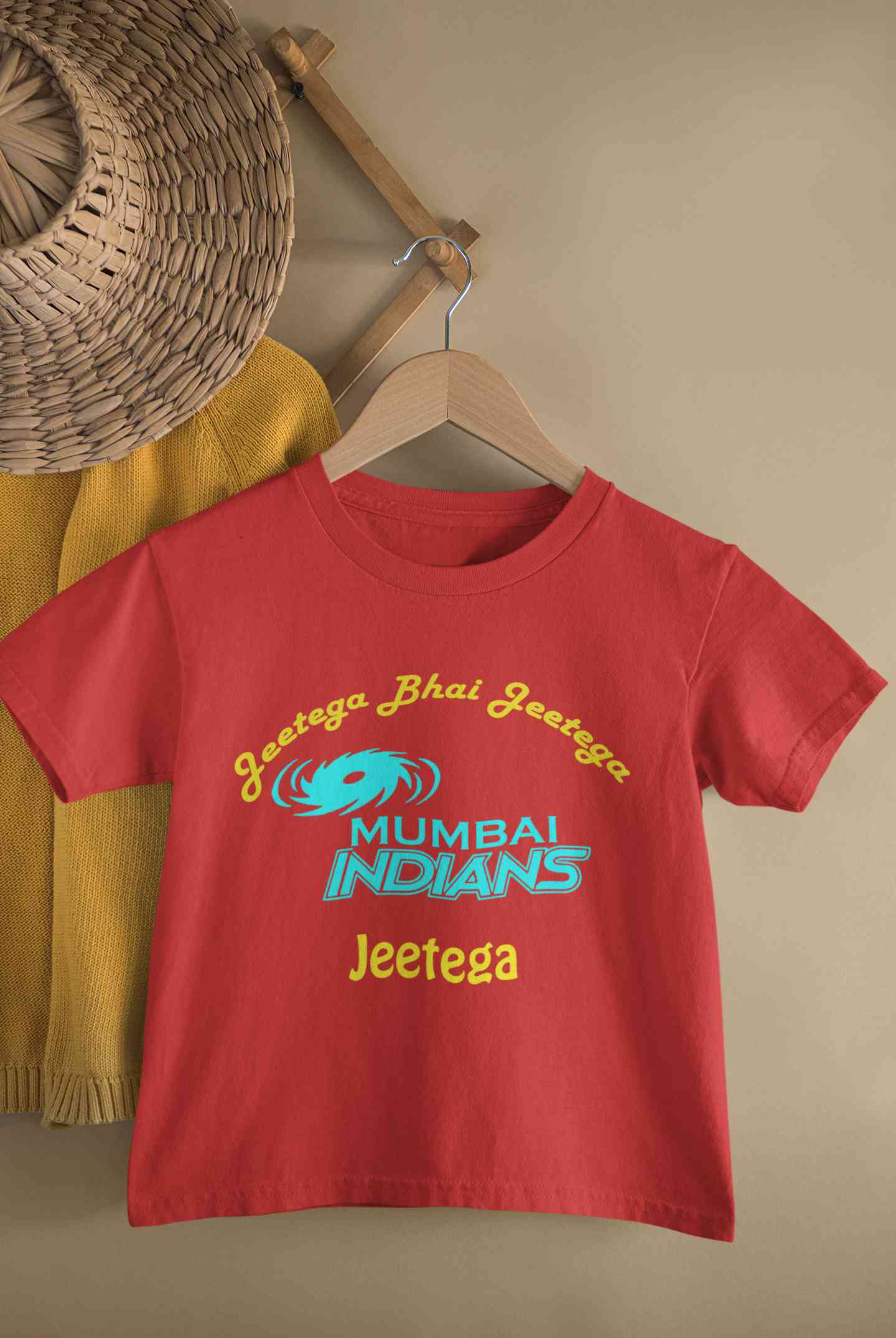 IPL Mumbai Indians Jeetega Bhai Jeetega MI Jeetega Half Sleeves T-Shirt for Boy-FunkyTeesClub