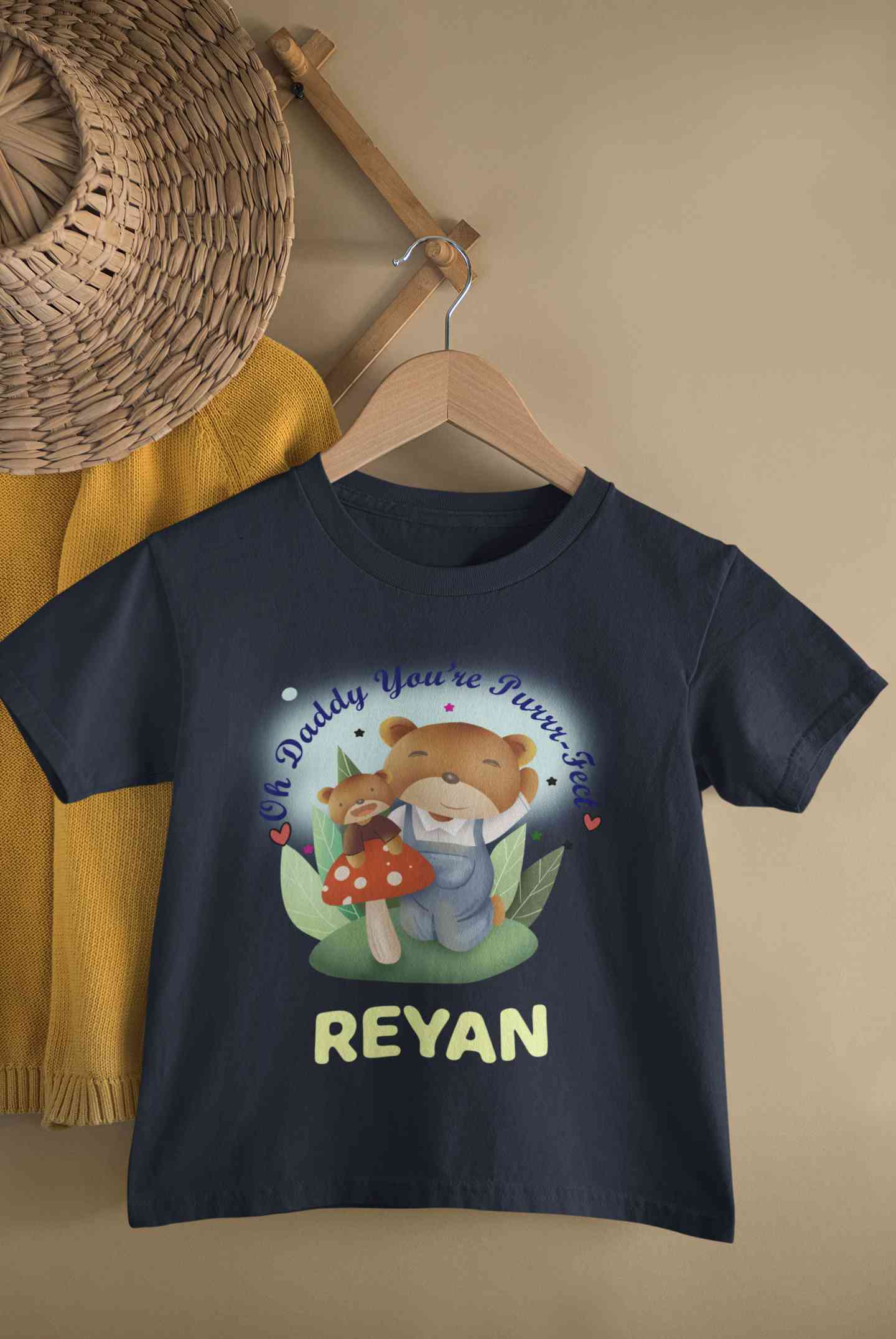 Custom Name Ohh Daddy You Are Purr Fect Fathers Day Half Sleeves T-Shirt for Boy-FunkyTeesClub