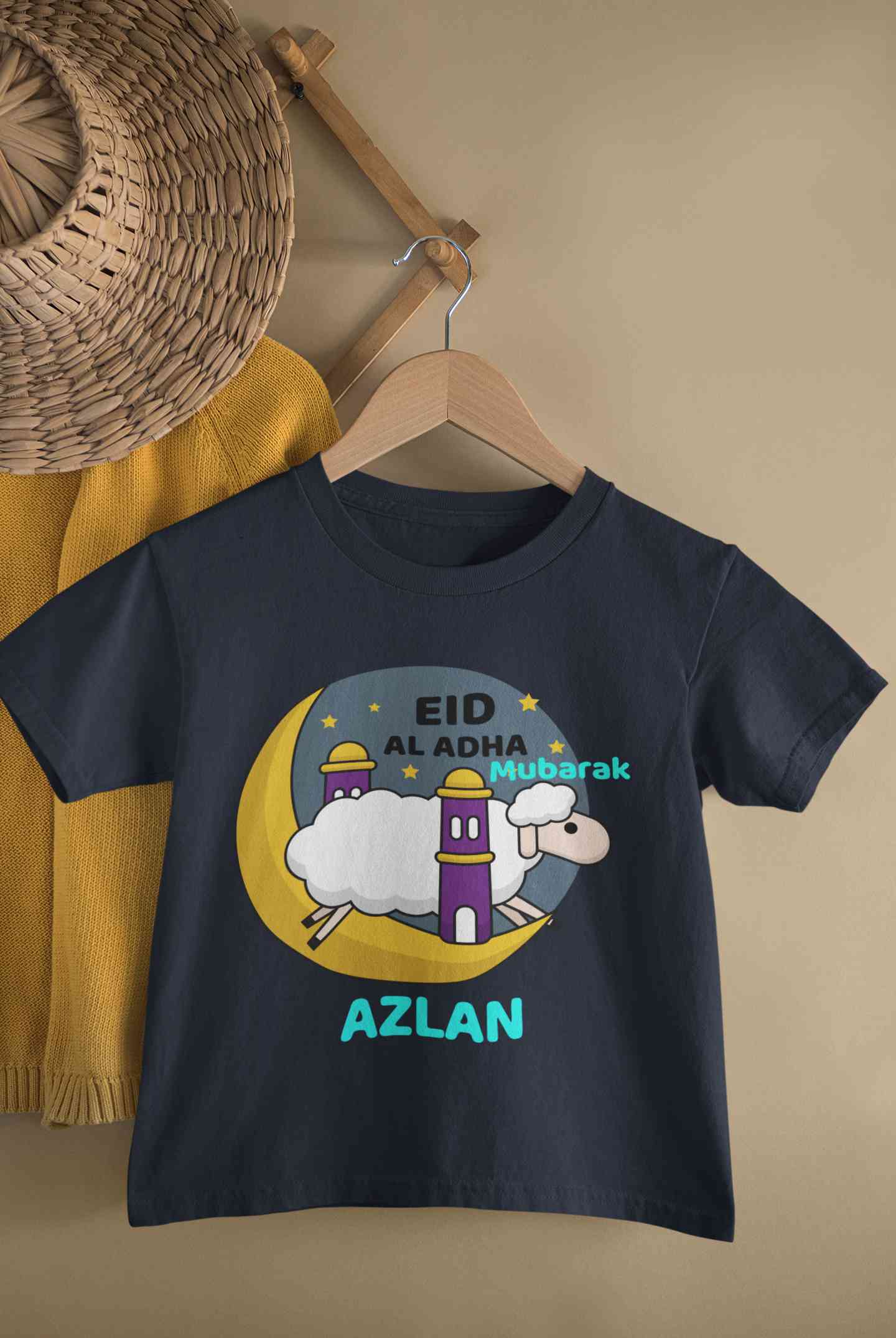 Custom Name Eid Al Adha Bakra Eid Mubarak Half Sleeves T-Shirt for Boy-FunkyTeesClub