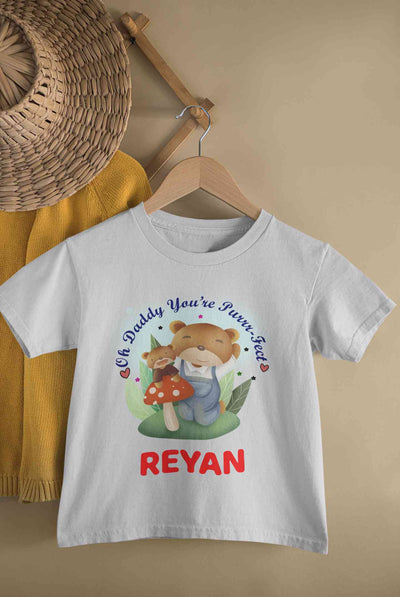 Custom Name Ohh Daddy You Are Purr Fect Fathers Day Half Sleeves T-Shirt for Boy-FunkyTeesClub