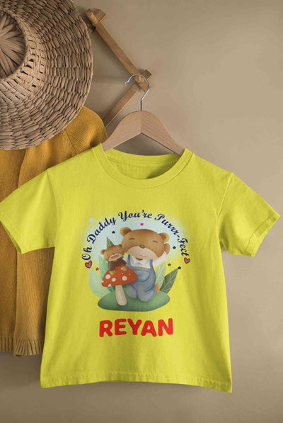 Custom Name Ohh Daddy You Are Purr Fect Fathers Day Half Sleeves T-Shirt for Boy-FunkyTeesClub
