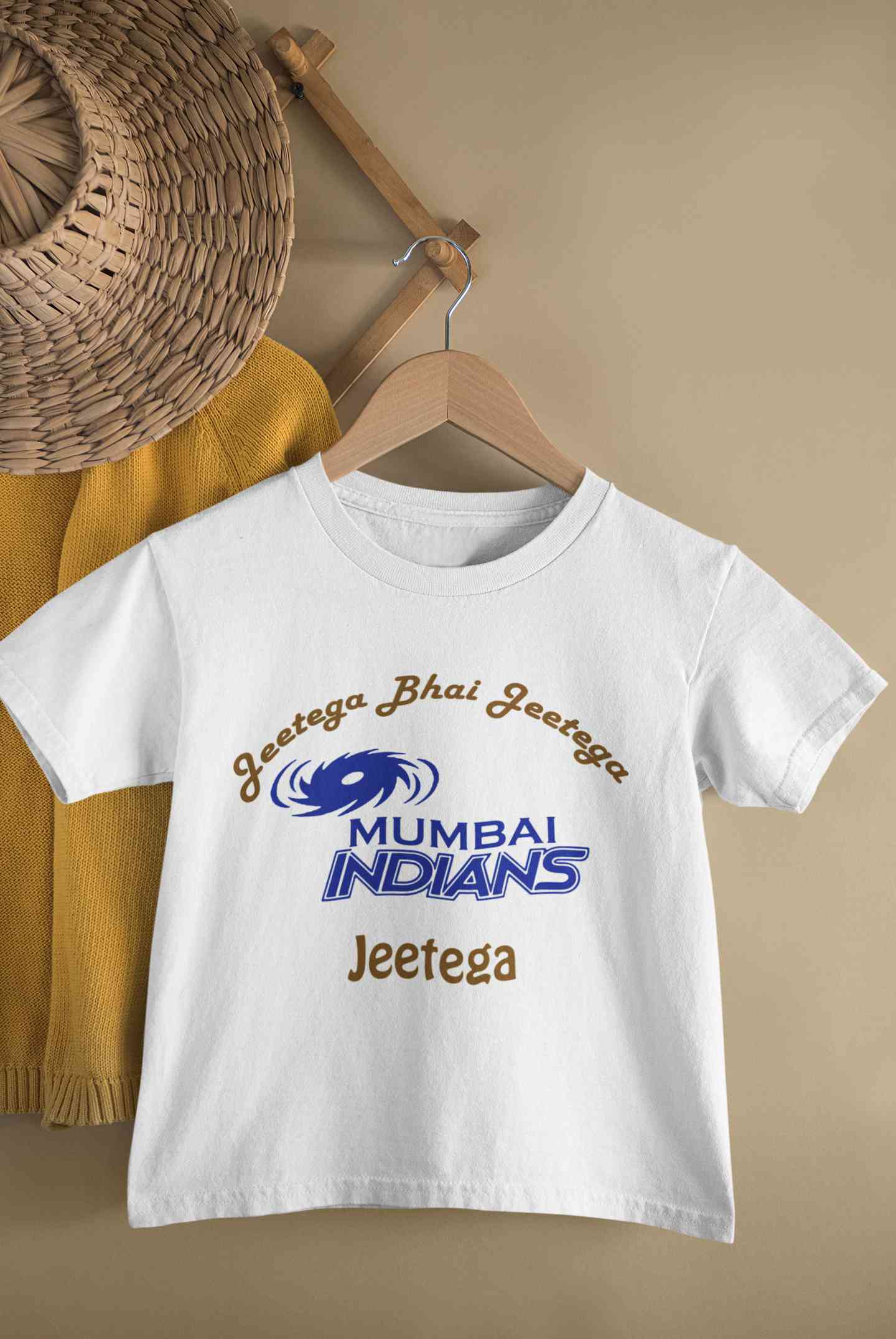 IPL Mumbai Indians Jeetega Bhai Jeetega MI Jeetega Half Sleeves T-Shirt for Boy-FunkyTeesClub