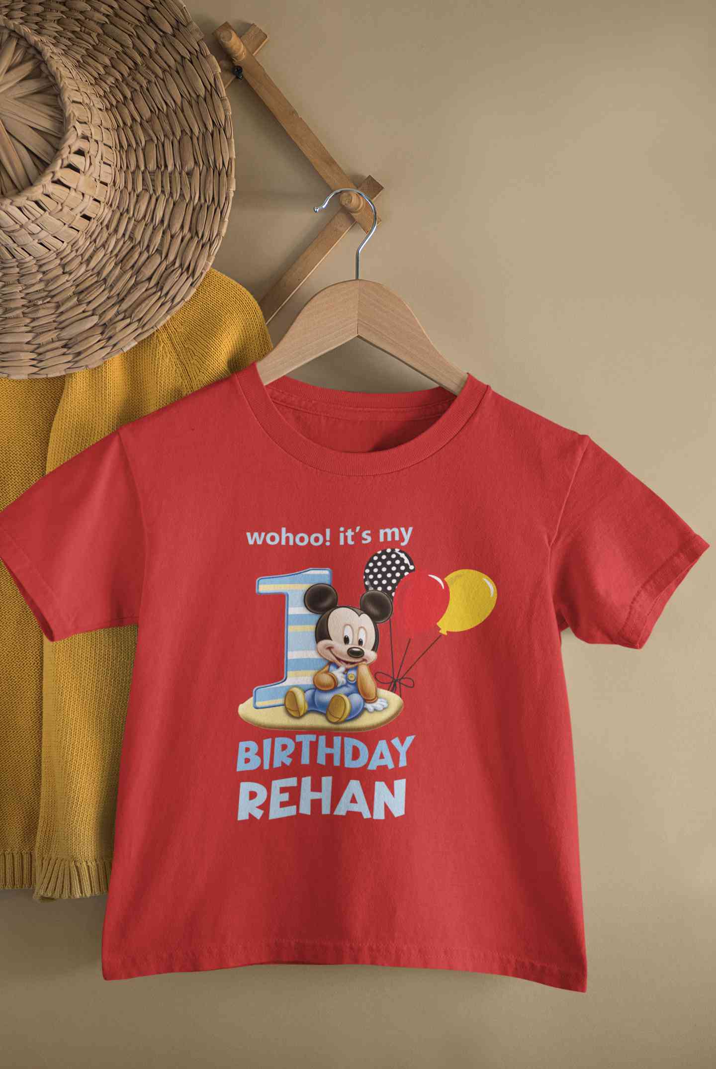 Custom Name Its My First Birthday Half Sleeves T-Shirt for Boy-FunkyTeesClub