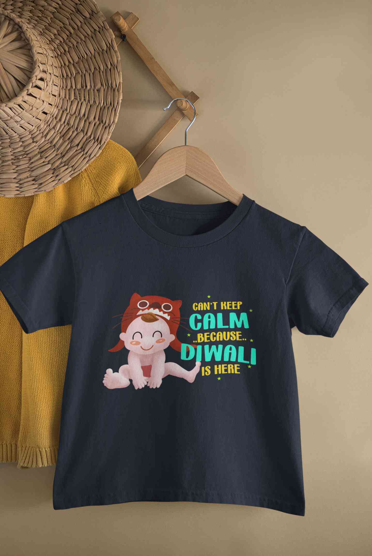 Can Not Keep Calm Because Diwali Is Here Half Sleeves T-Shirt for Boy-FunkyTeesClub