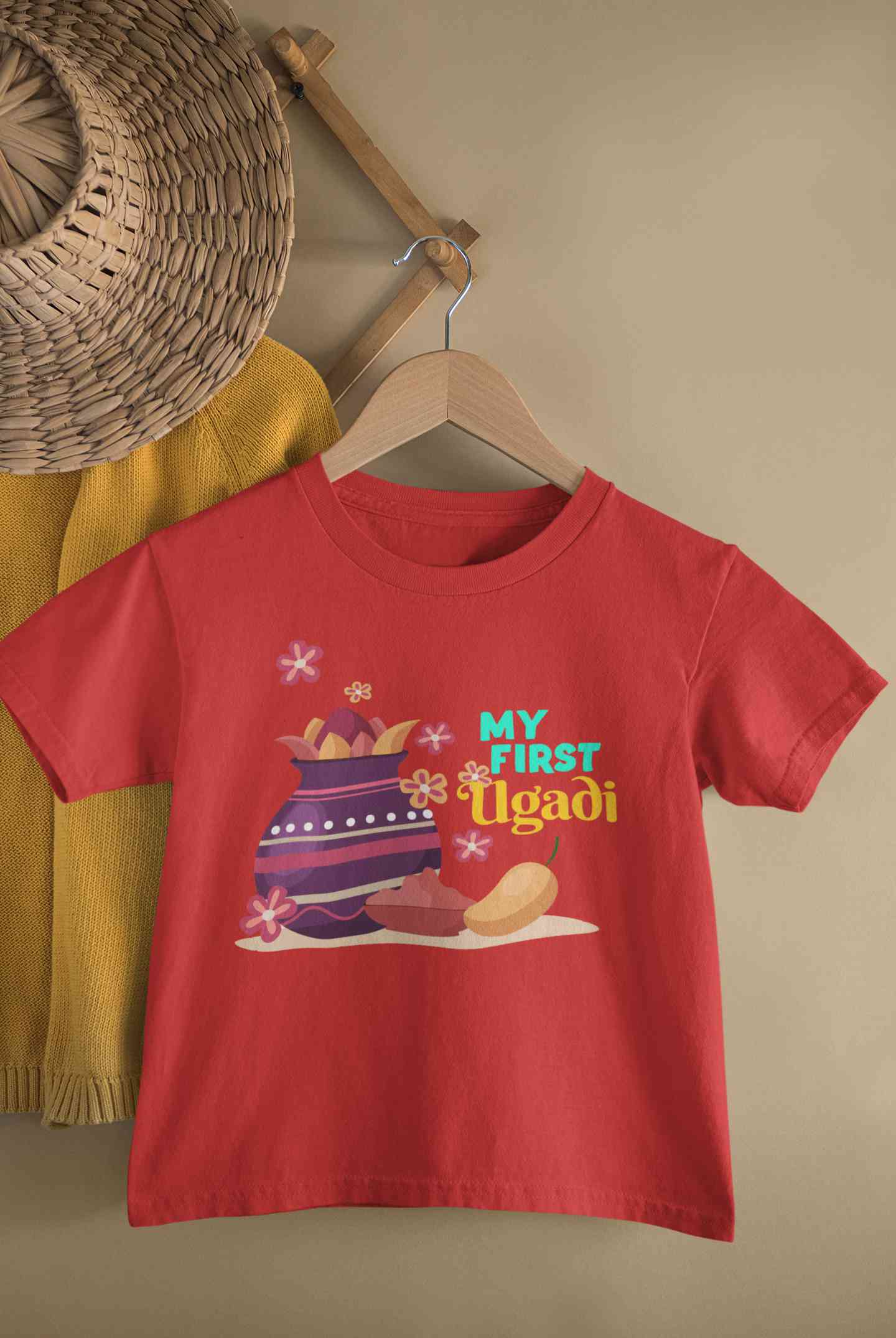 My First Ugadi Half Sleeves T-Shirt for Boy-FunkyTeesClub