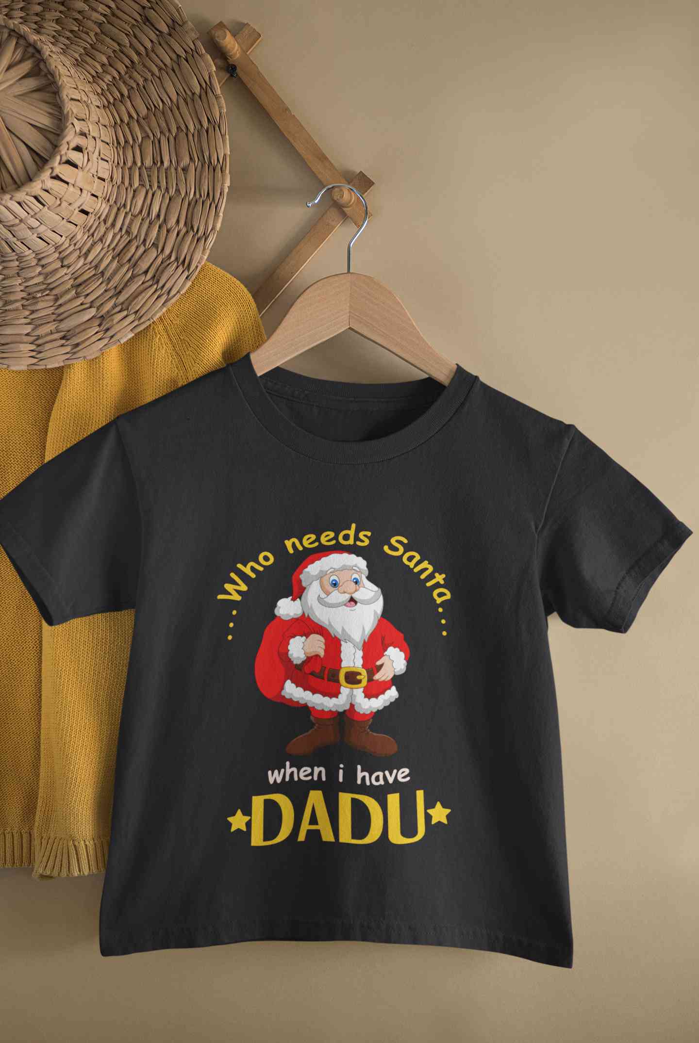 Who Need Santa When I Have Dadu Christmas Half Sleeves T-Shirt for Boy-FunkyTeesClub