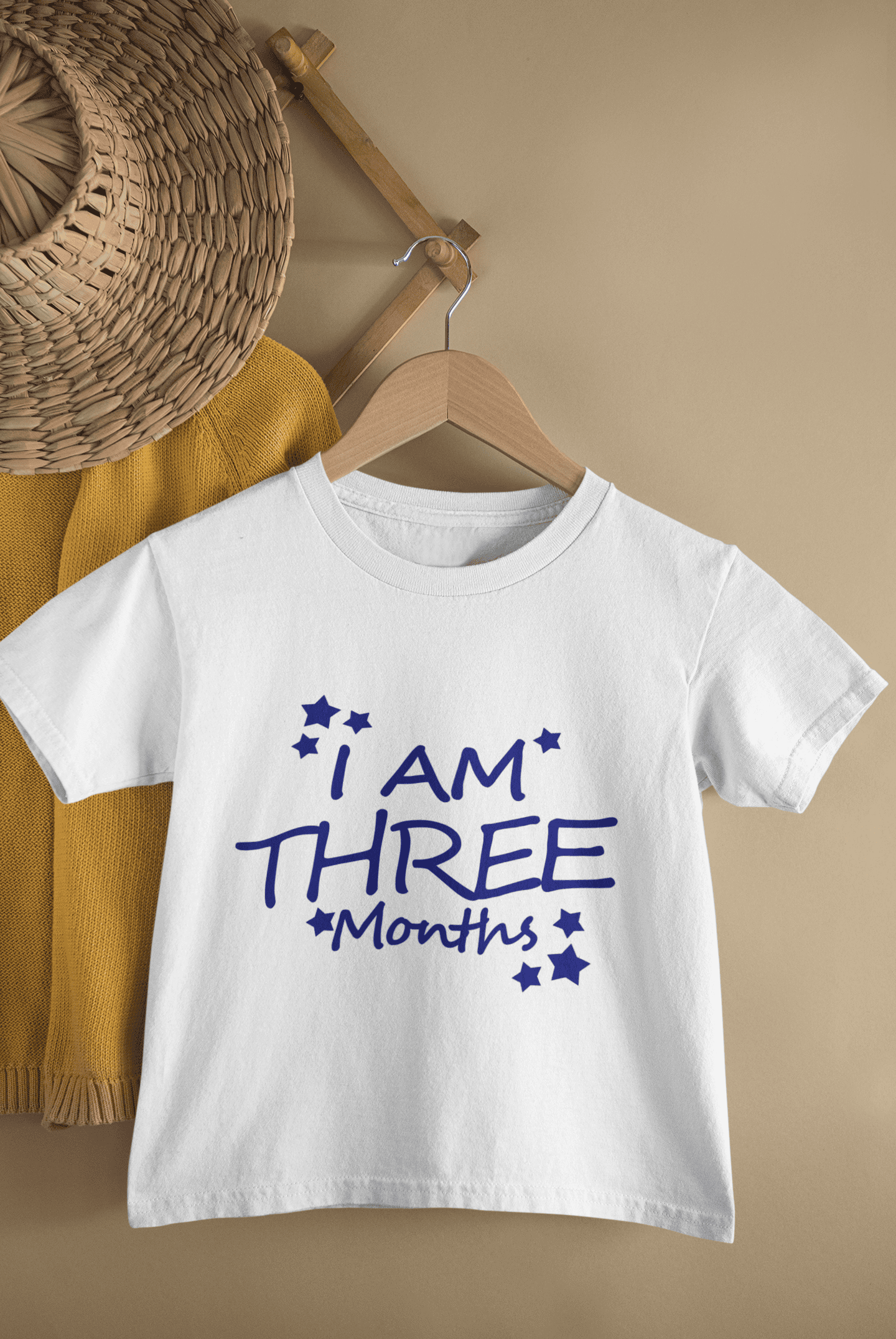 I Am Three Month Half Sleeves T-Shirt for Boys -FunkyTeesClub