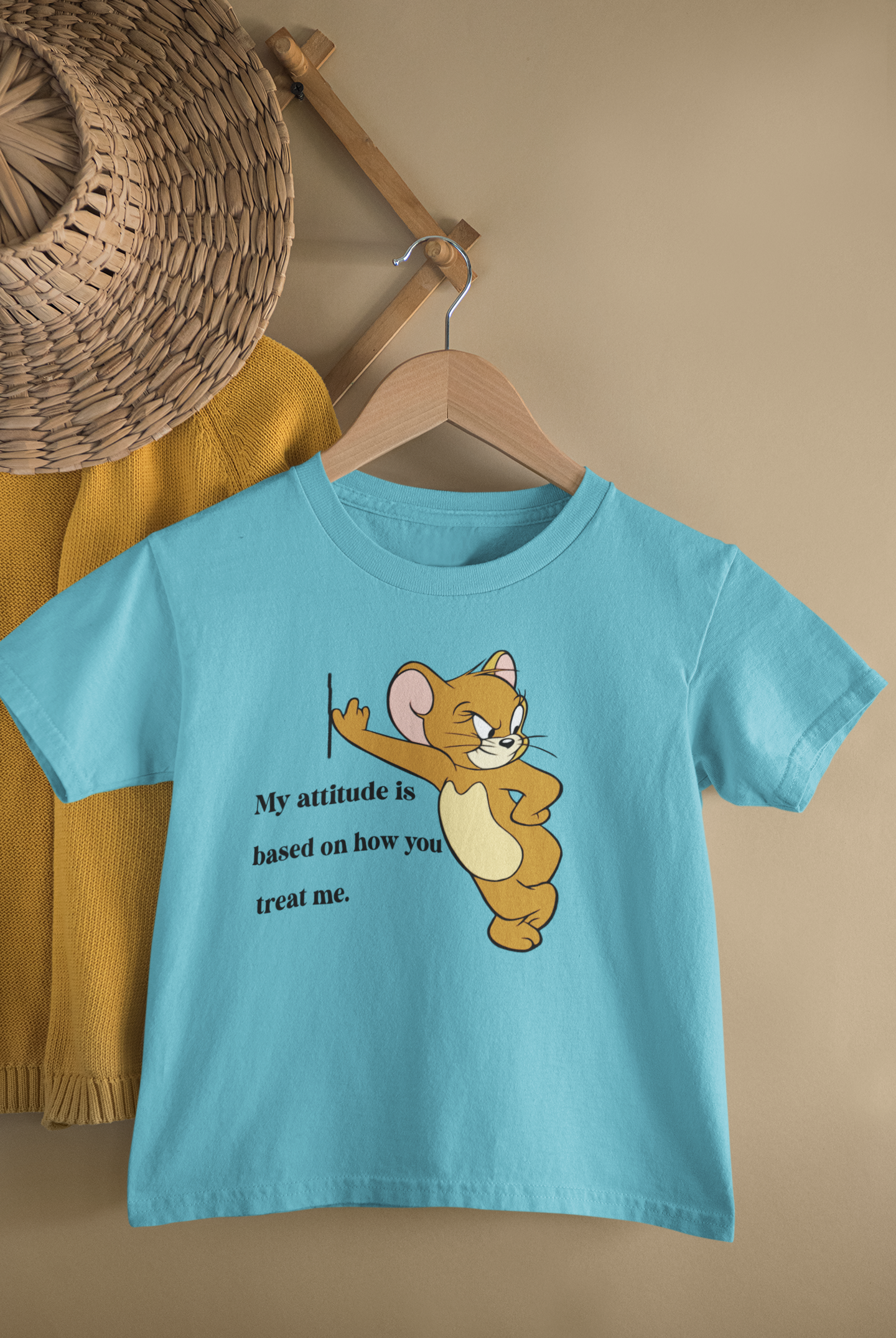 Attitude Shows Cute Jerry Half Sleeves T-Shirt for Boy-FunkyTeesClub