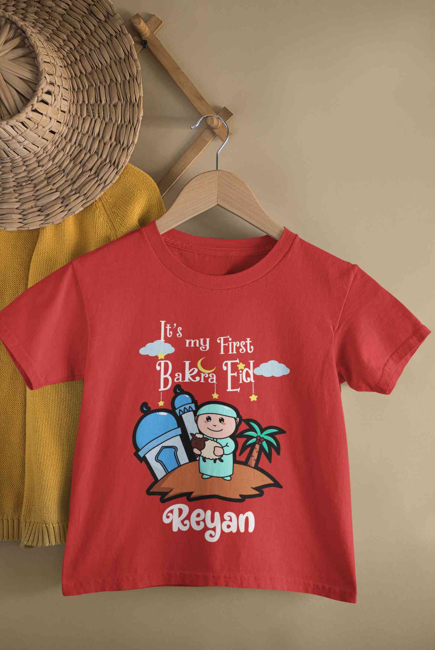 Custom Name Its My First Bakra Eid Half Sleeves T-Shirt for Boy-FunkyTeesClub