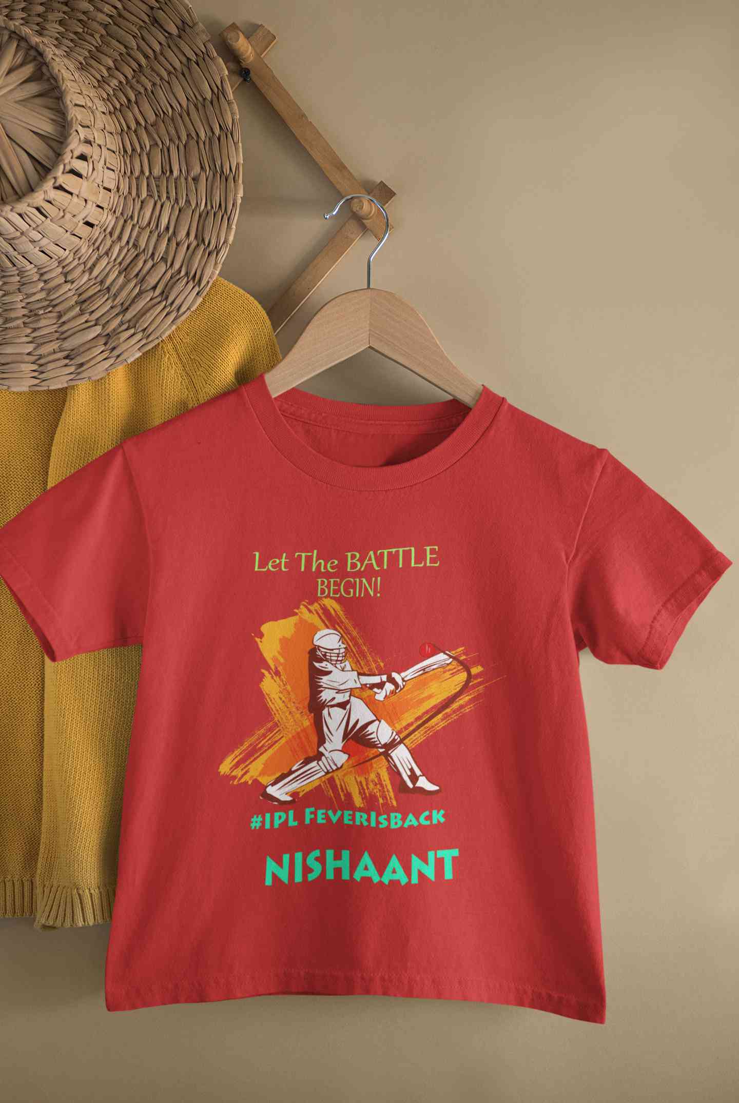 Custom Name IPL Fever Half Sleeves T-Shirt for Boy-FunkyTeesClub