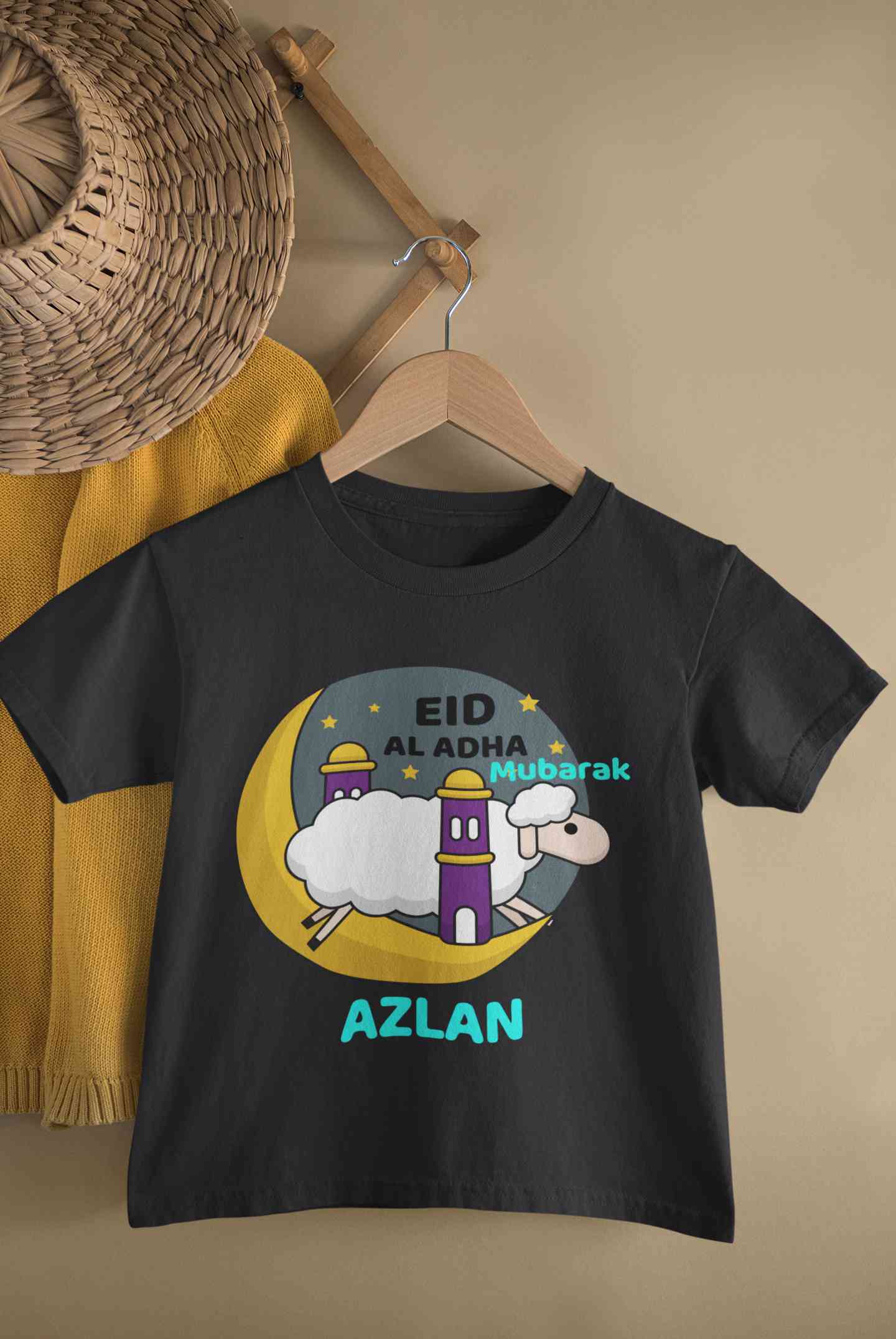 Custom Name Eid Al Adha Bakra Eid Mubarak Half Sleeves T-Shirt for Boy-FunkyTeesClub