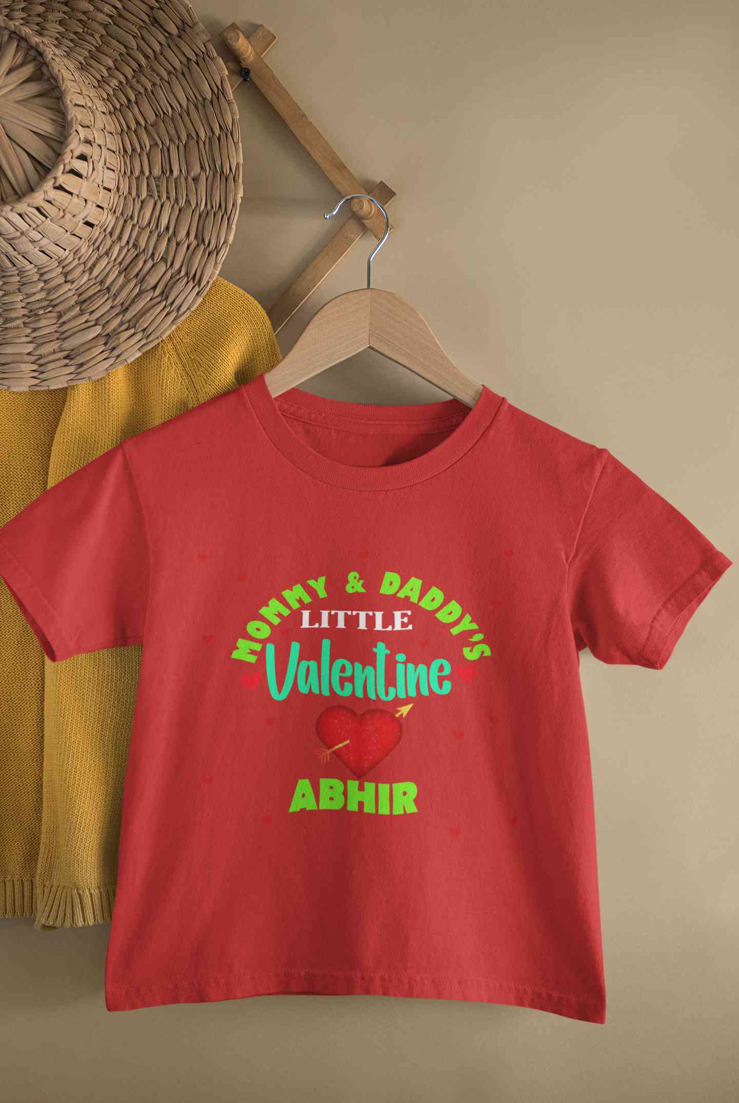 Custom Name Mommys And Daddys Little Valentine Half Sleeves T-Shirt for Boy-FunkyTeesClub