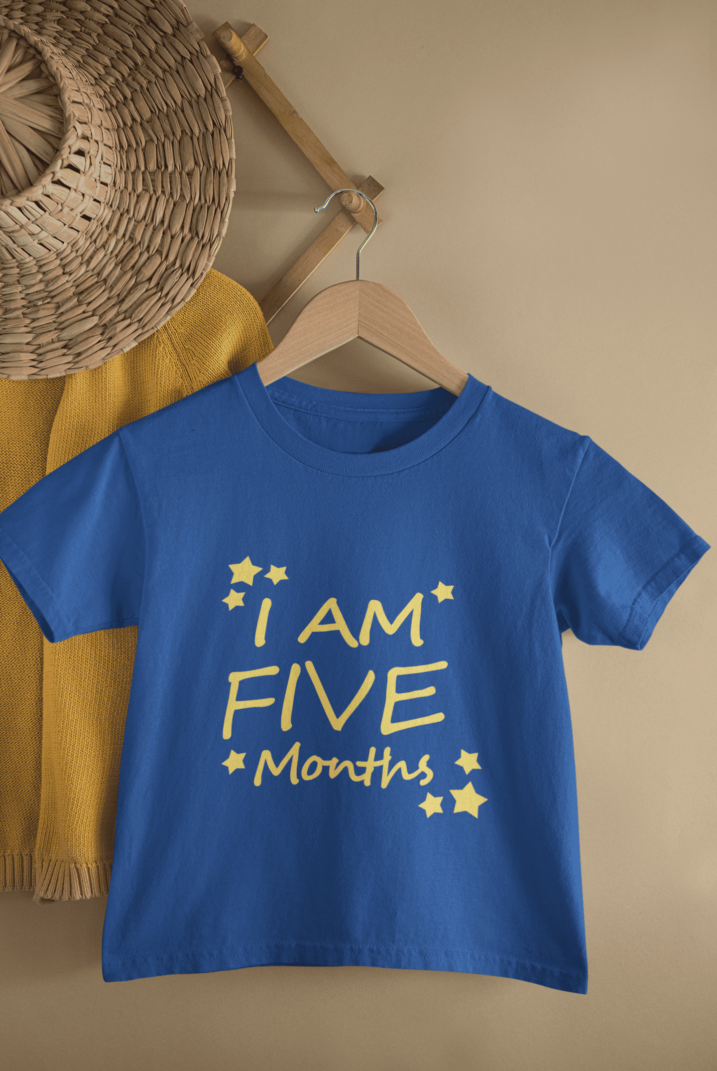 I Am Five Months Half Sleeves T-Shirt for Boys -FunkyTeesClub