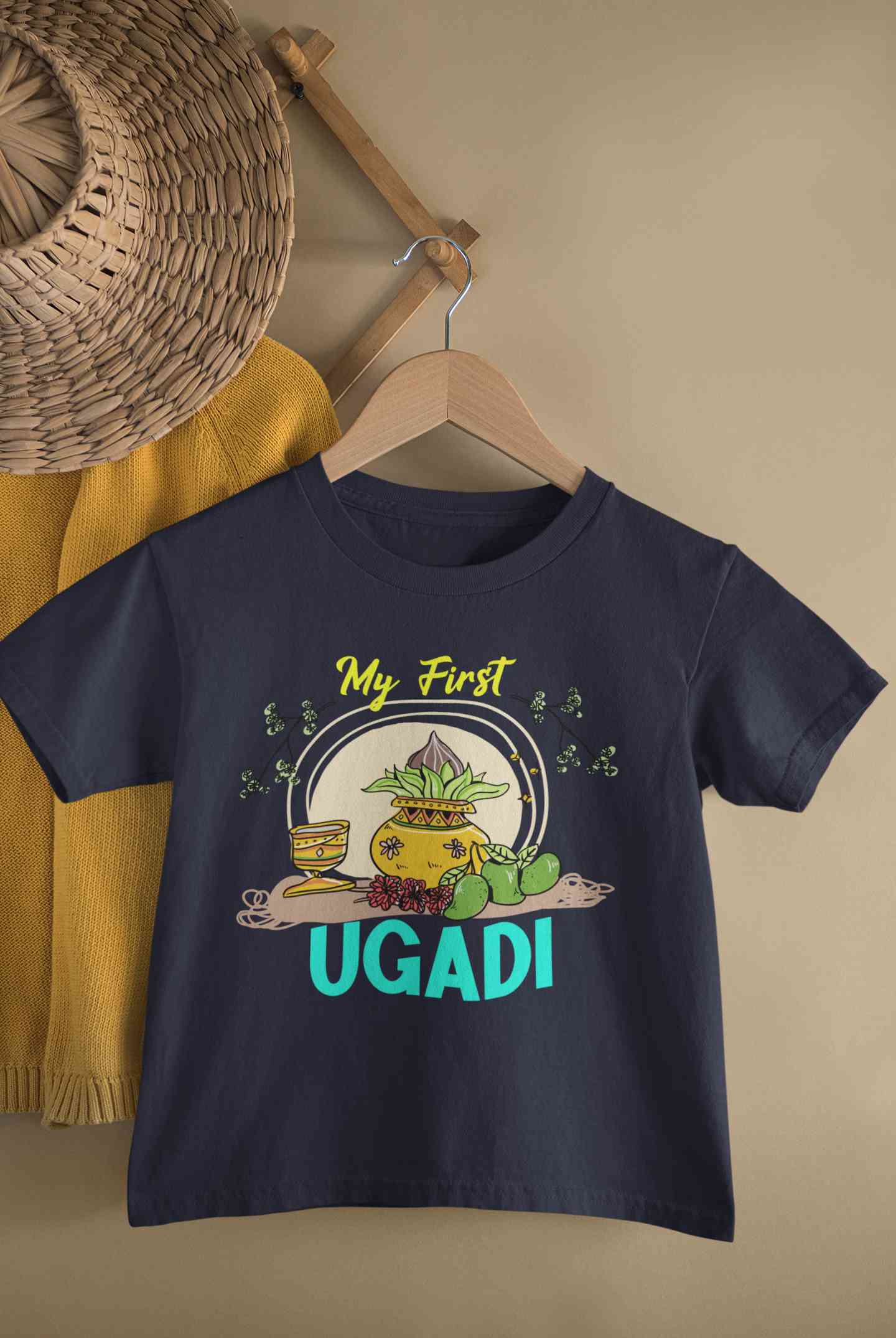 My First Ugadi Half Sleeves T-Shirt for Boy-FunkyTeesClub