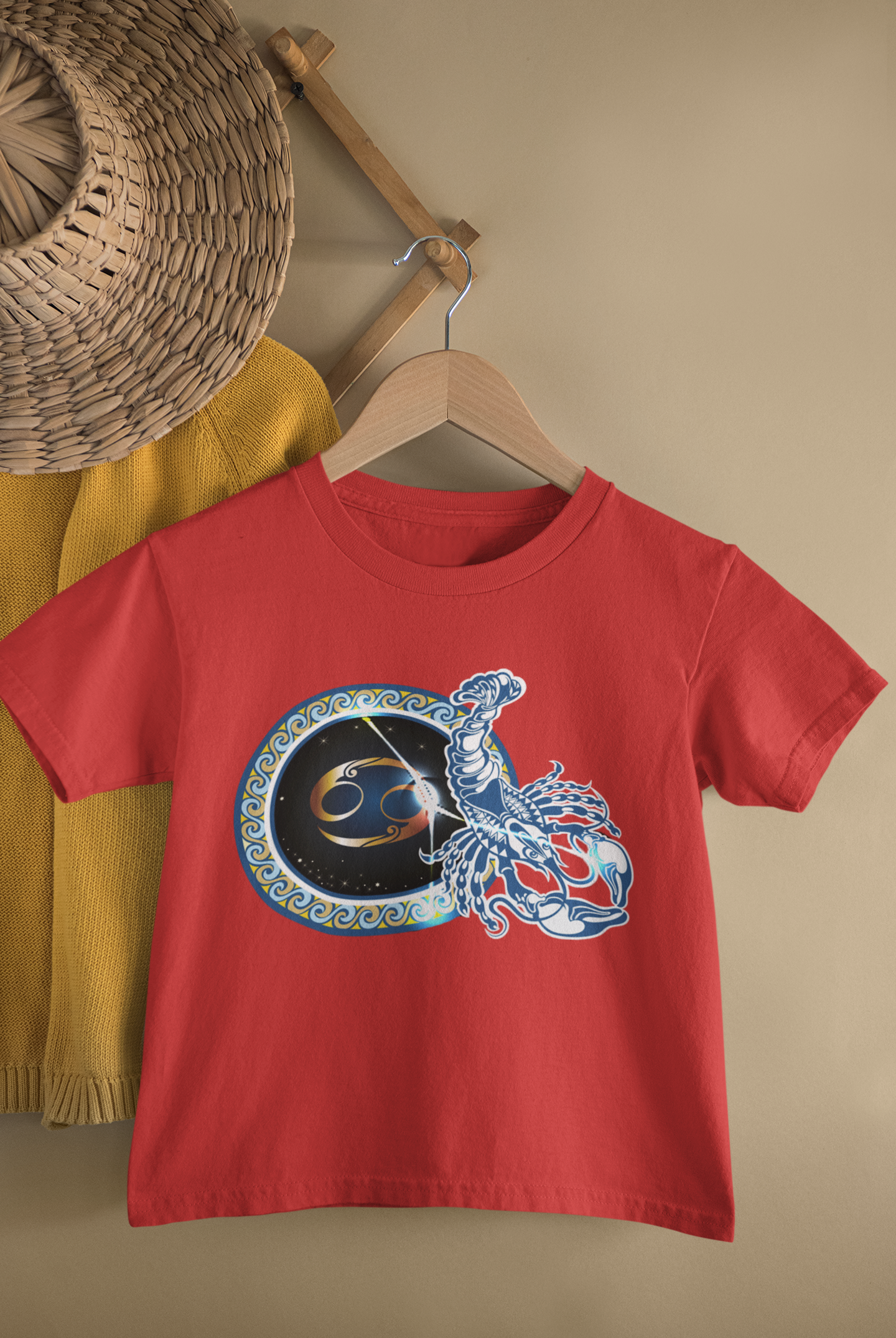 Cancer Zodiac Sign Half Sleeves T-Shirt for Boy-FunkyTeesClub