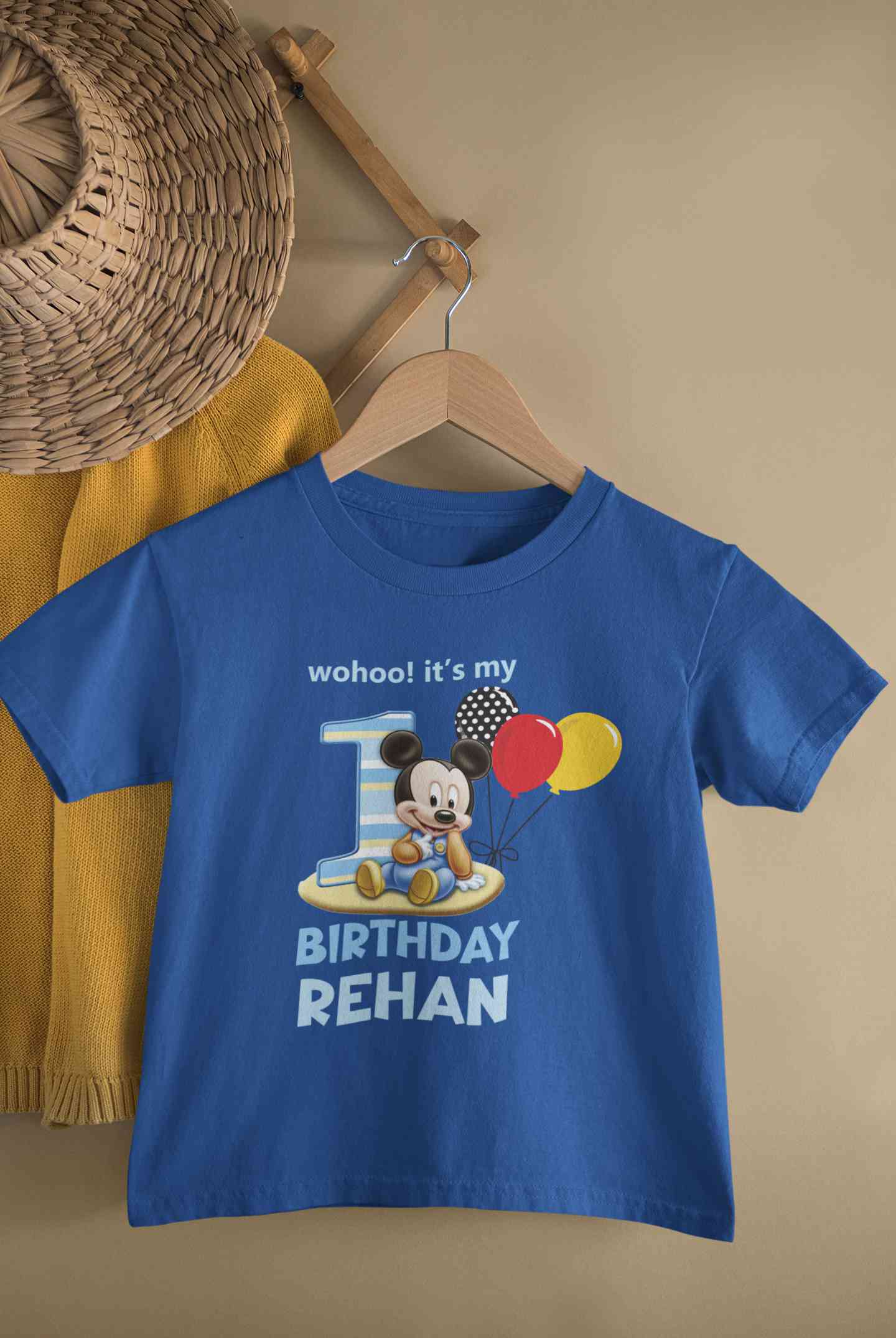 Custom Name Its My First Birthday Half Sleeves T-Shirt for Boy-FunkyTeesClub