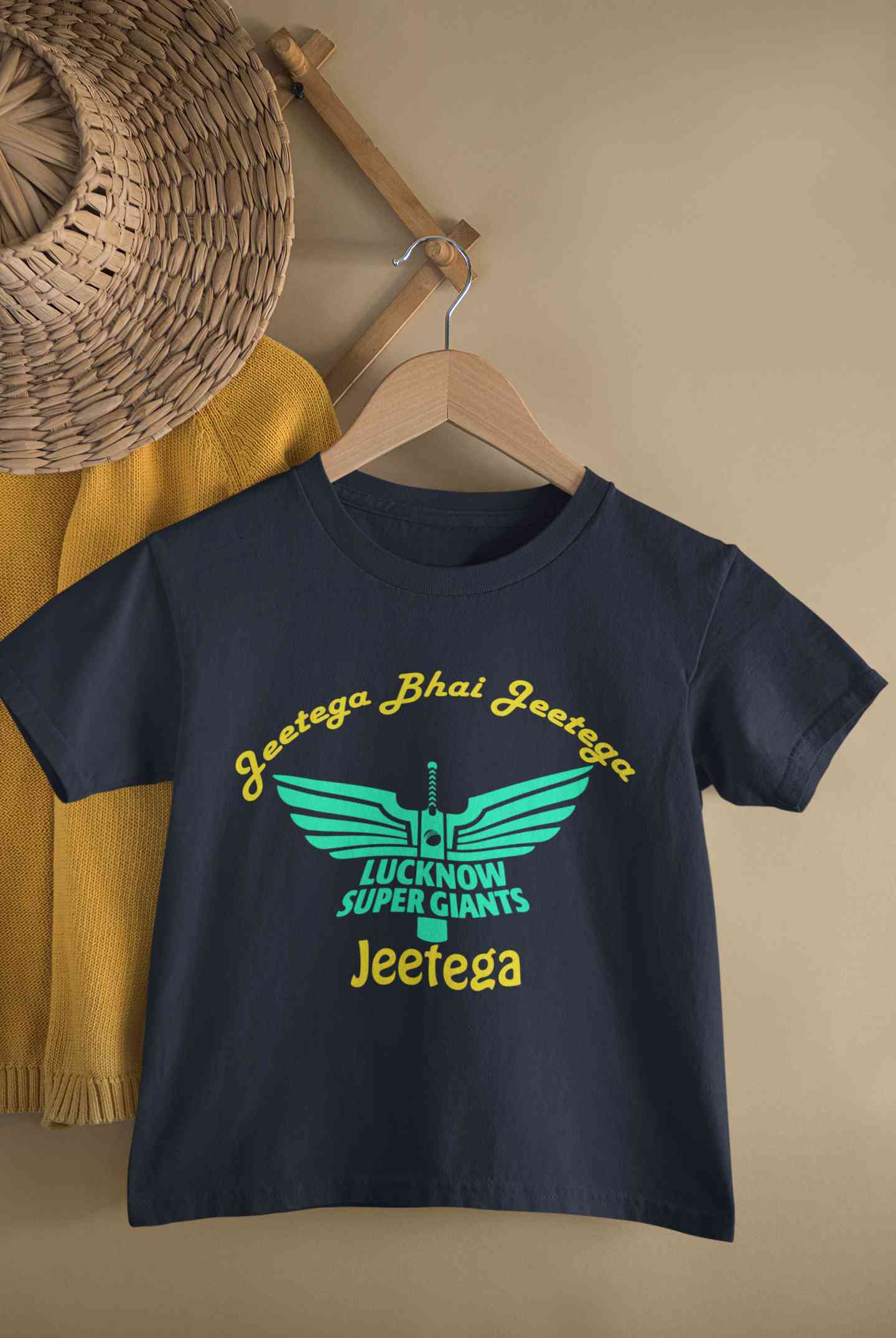 IPL Lucknow Super Giants Jeetega Bhai Jeetega LSG Jeetega Half Sleeves T-Shirt for Boy-FunkyTeesClub