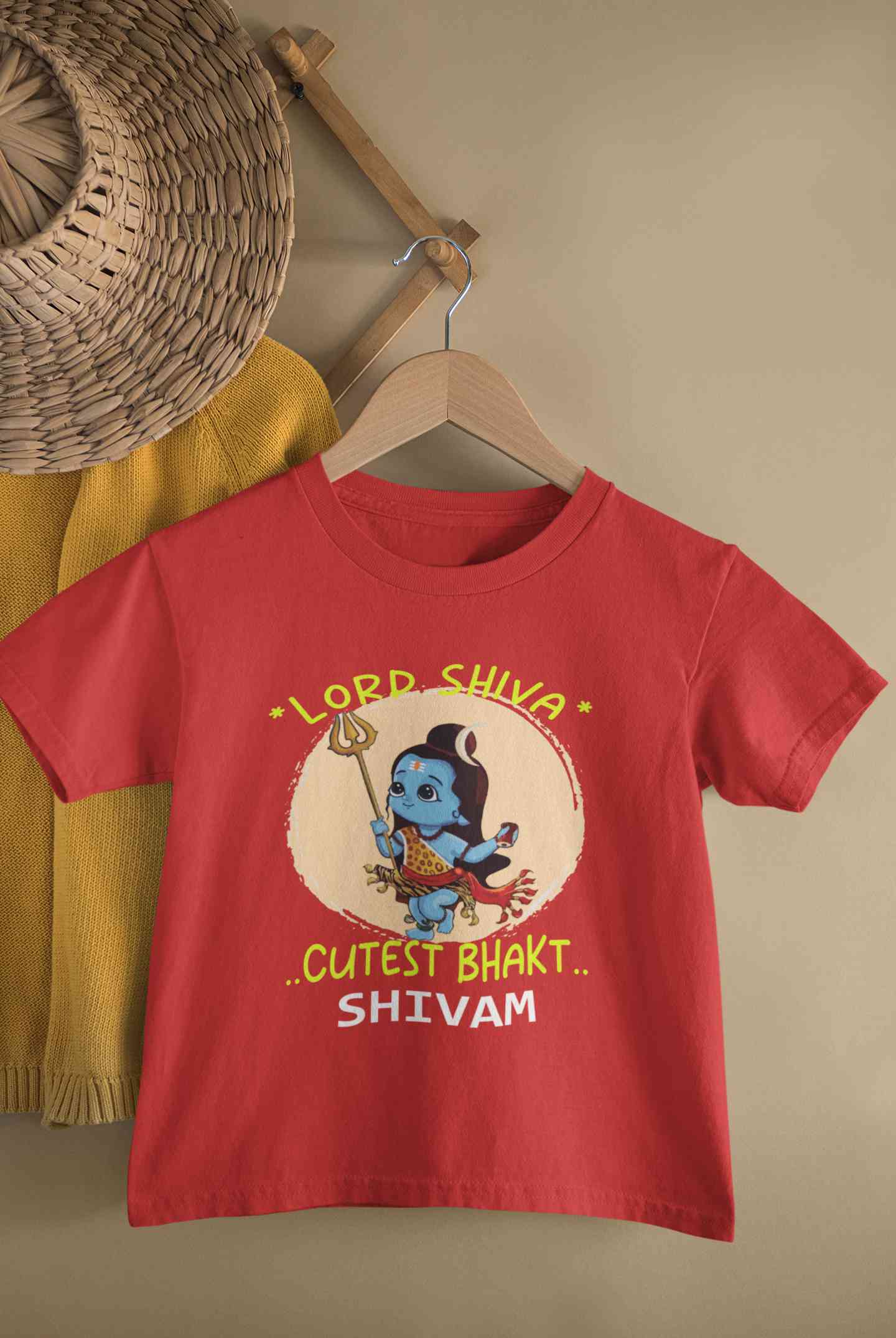 Custom Name Cutest Bhakt MahaShivratri Half Sleeves T-Shirt for Boy-FunkyTeesClub
