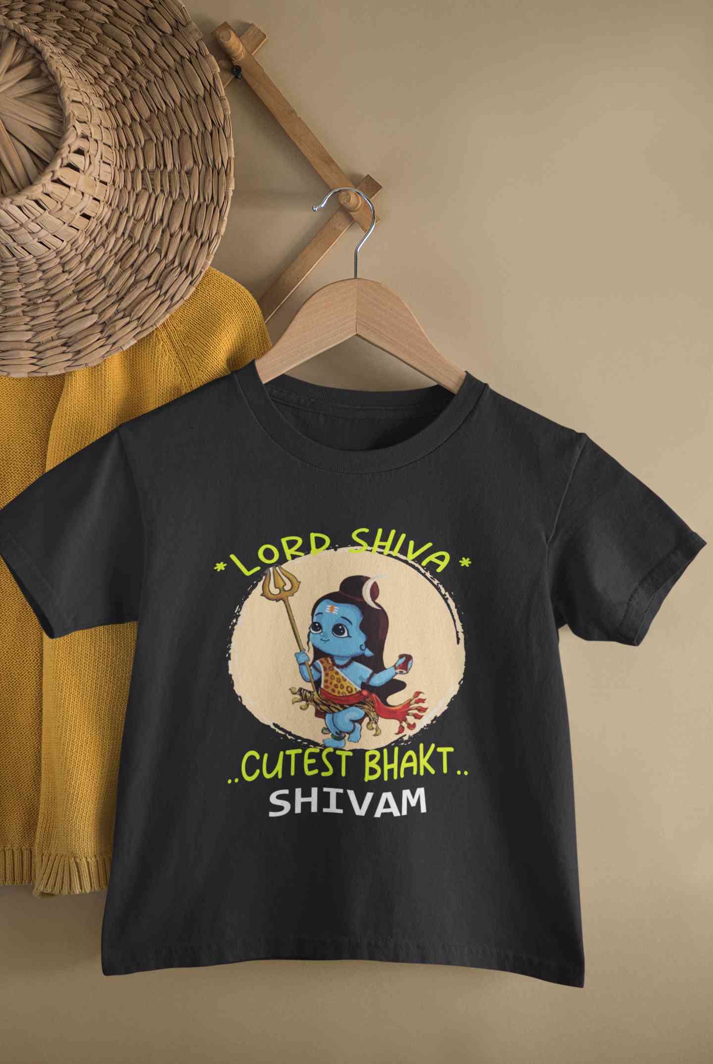 Custom Name Cutest Bhakt MahaShivratri Half Sleeves T-Shirt for Boy-FunkyTeesClub