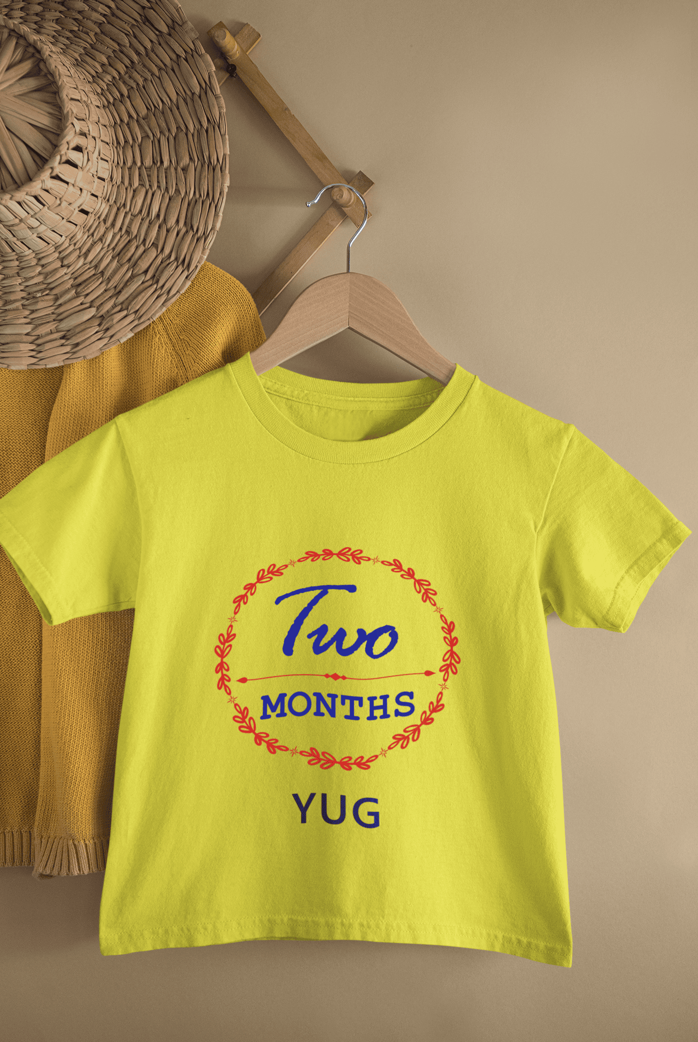 Custom Name Two Month Birthday Half Sleeves T-Shirt for Boys -FunkyTeesClub