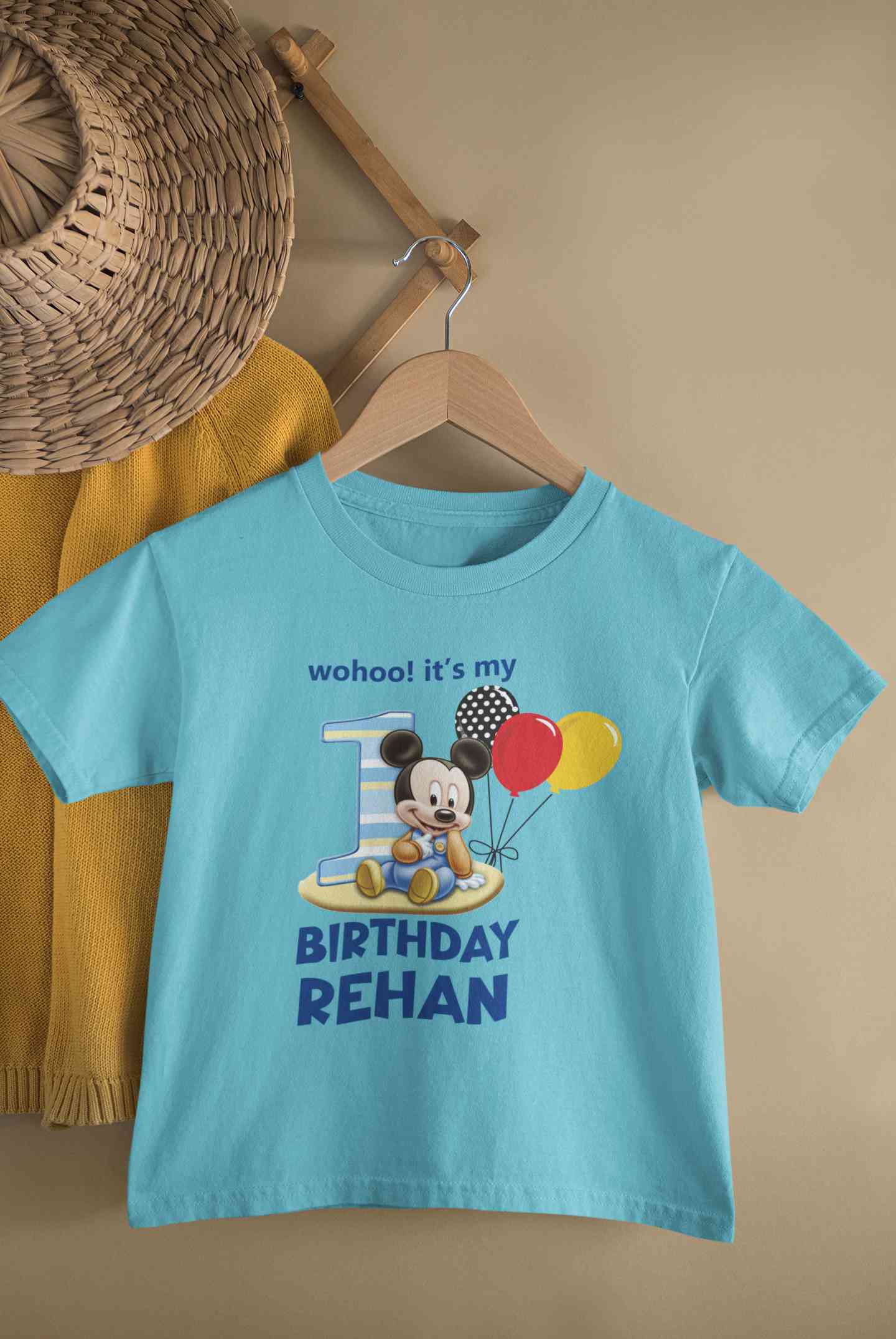 Custom Name Its My First Birthday Half Sleeves T-Shirt for Boy-FunkyTeesClub