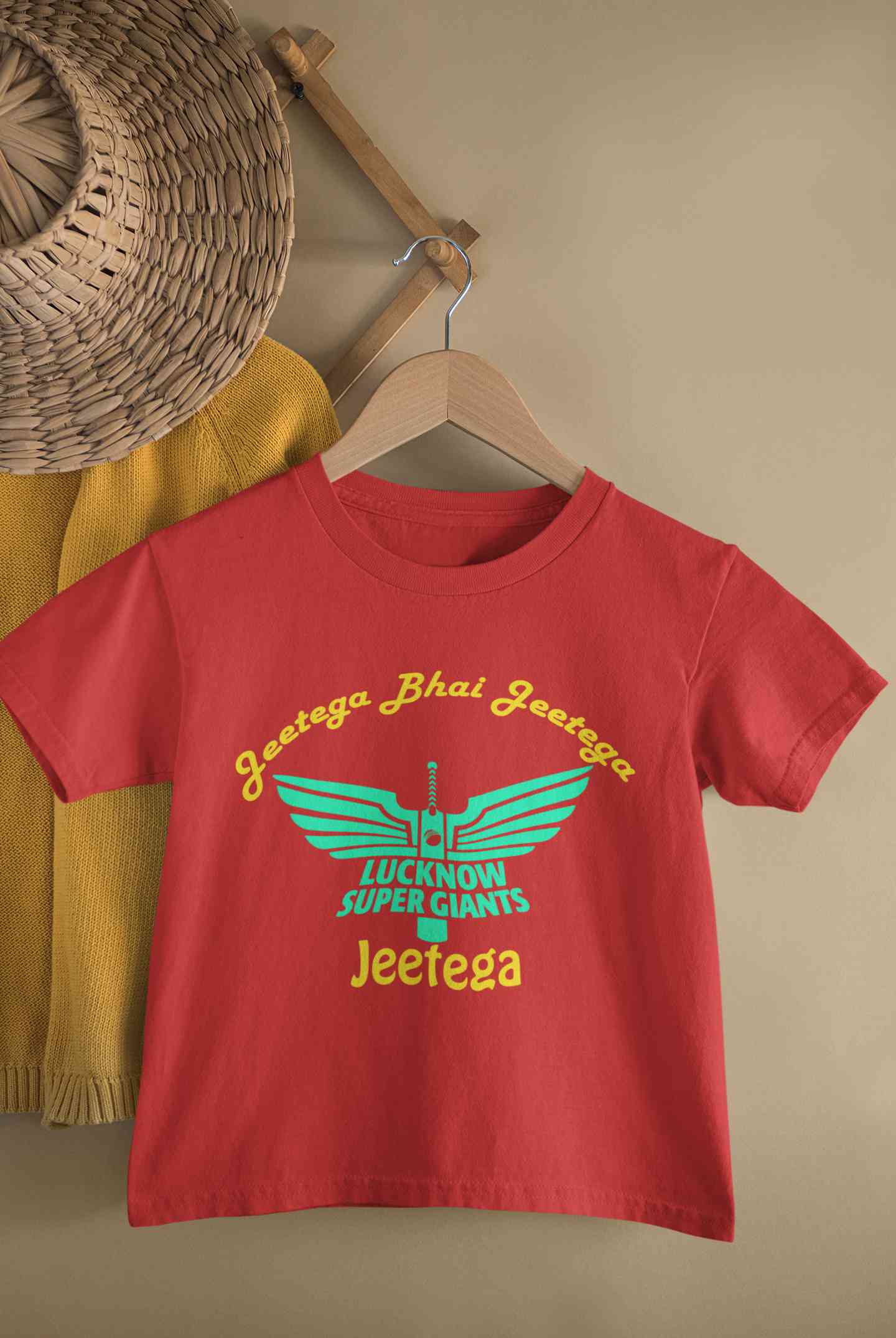 IPL Lucknow Super Giants Jeetega Bhai Jeetega LSG Jeetega Half Sleeves T-Shirt For Girls -FunkyTeesClub