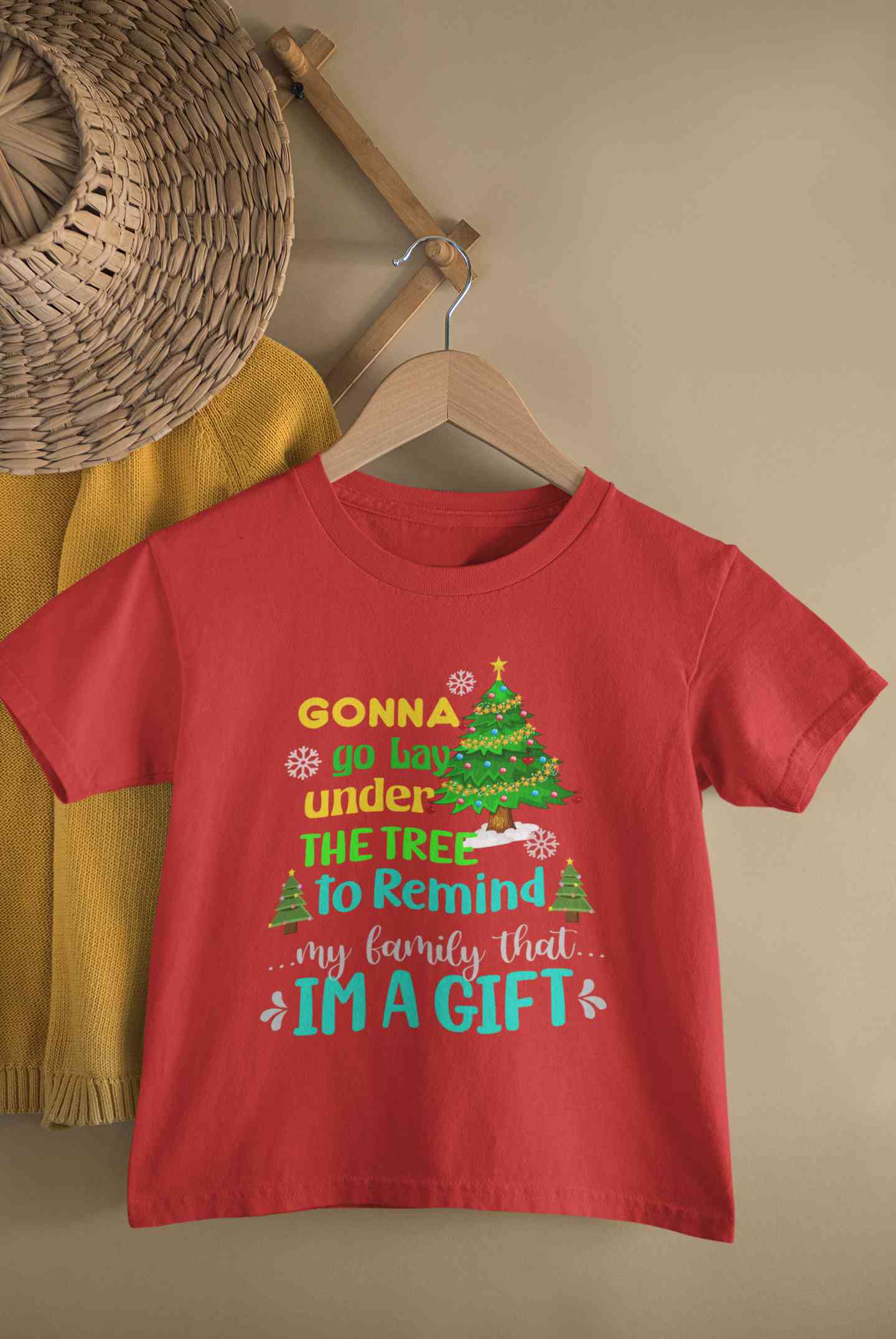 Gift Under Christmas Tree Half Sleeves T-Shirt for Boy-FunkyTeesClub