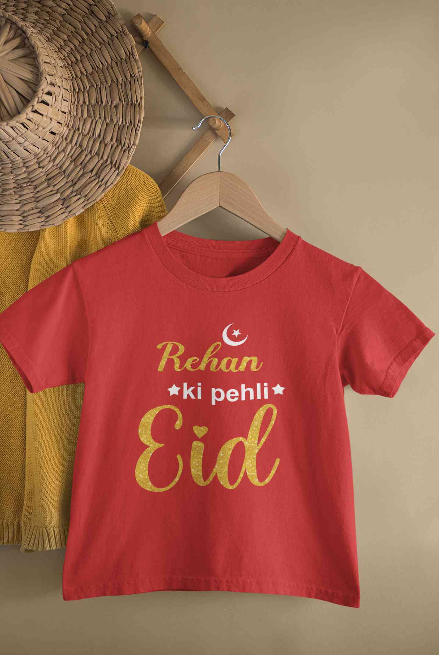 Custom Name Pehli Eid Half Sleeves T-Shirt for Boy-FunkyTeesClub