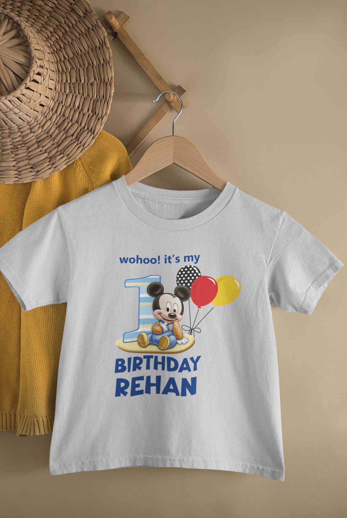 Custom Name Its My First Birthday Half Sleeves T-Shirt for Boy-FunkyTeesClub