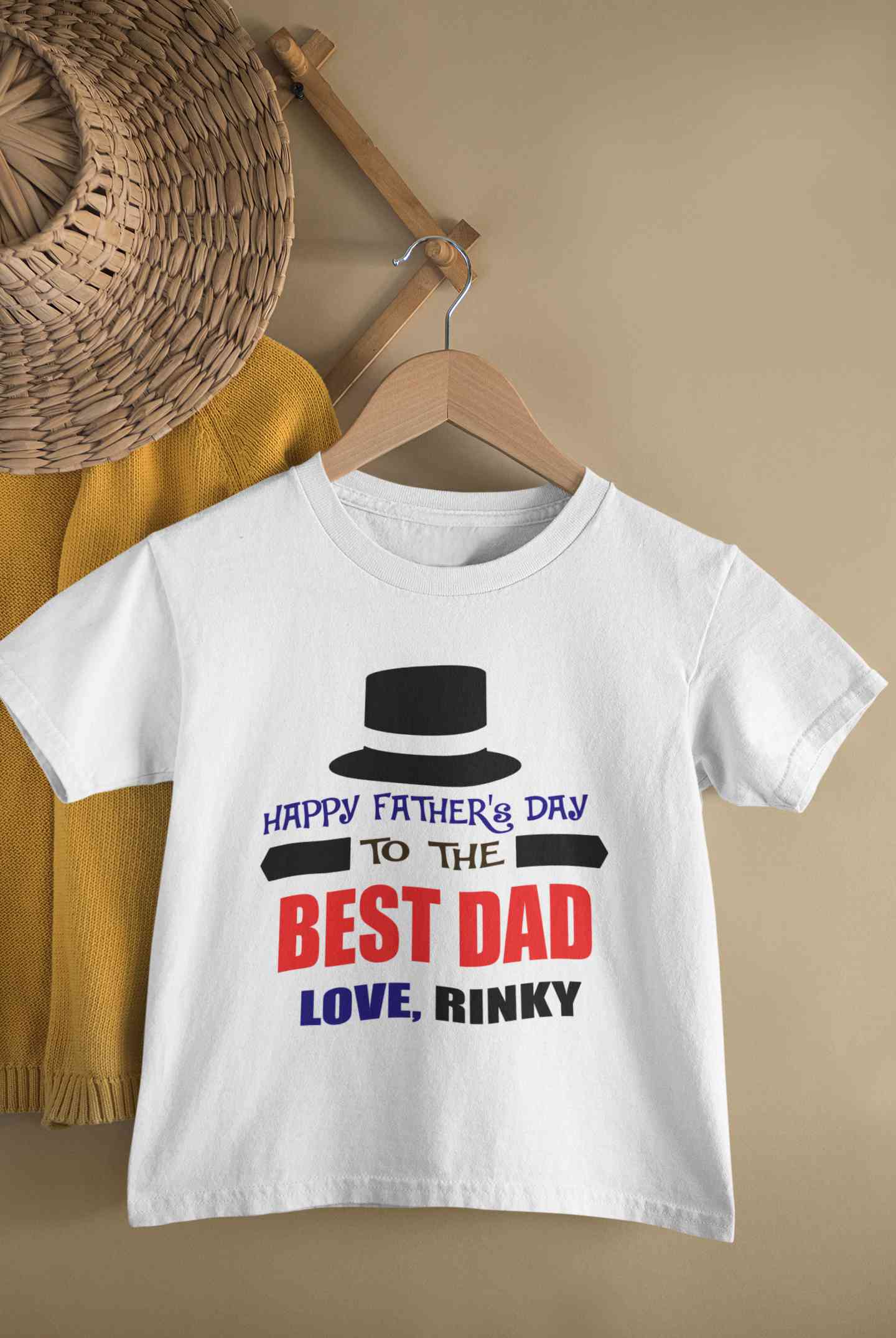 Custom Name Happy Fathers Day To The Best Dad Half Sleeves T-Shirt For Girls -FunkyTeesClub
