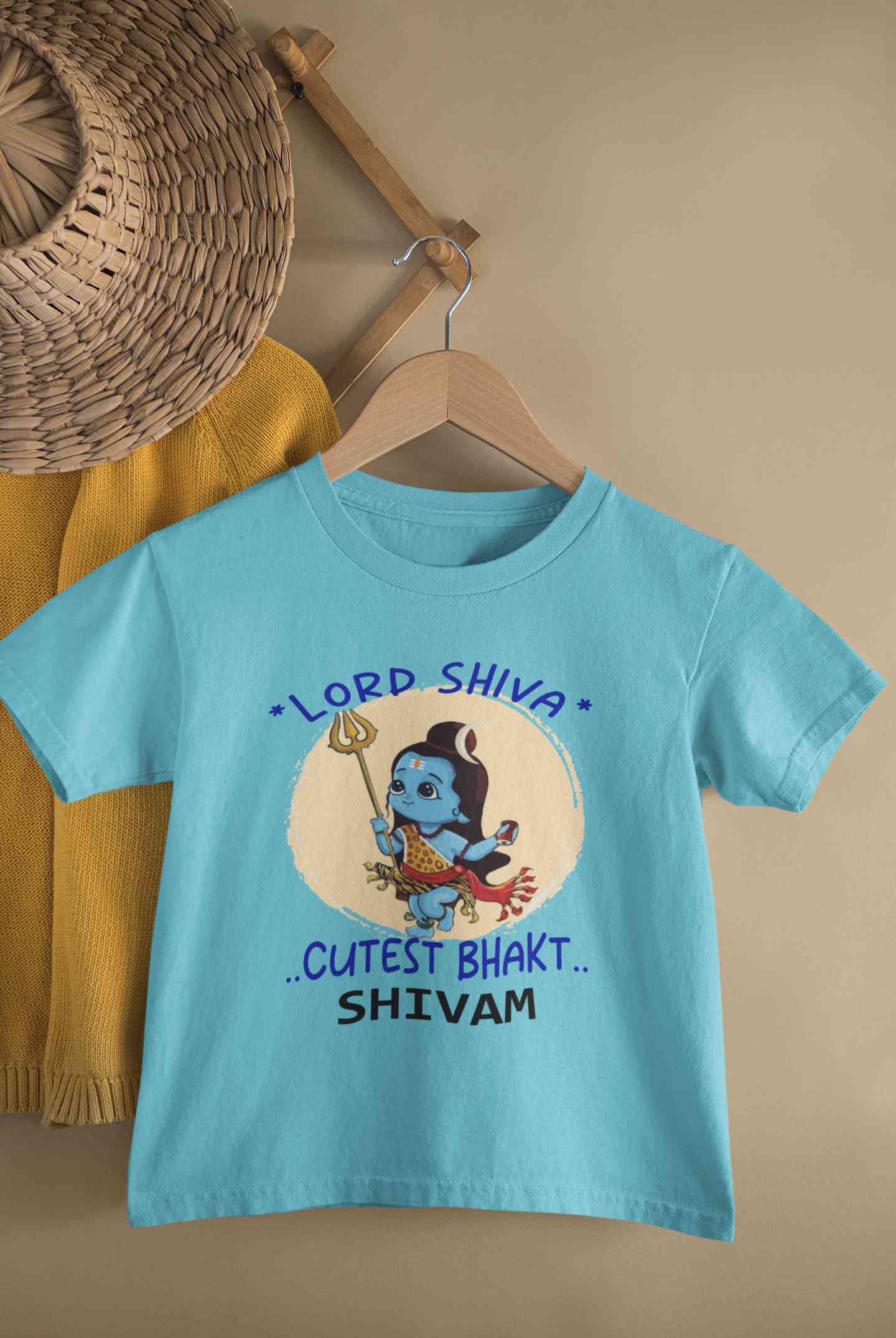 Custom Name Cutest Bhakt MahaShivratri Half Sleeves T-Shirt for Boy-FunkyTeesClub