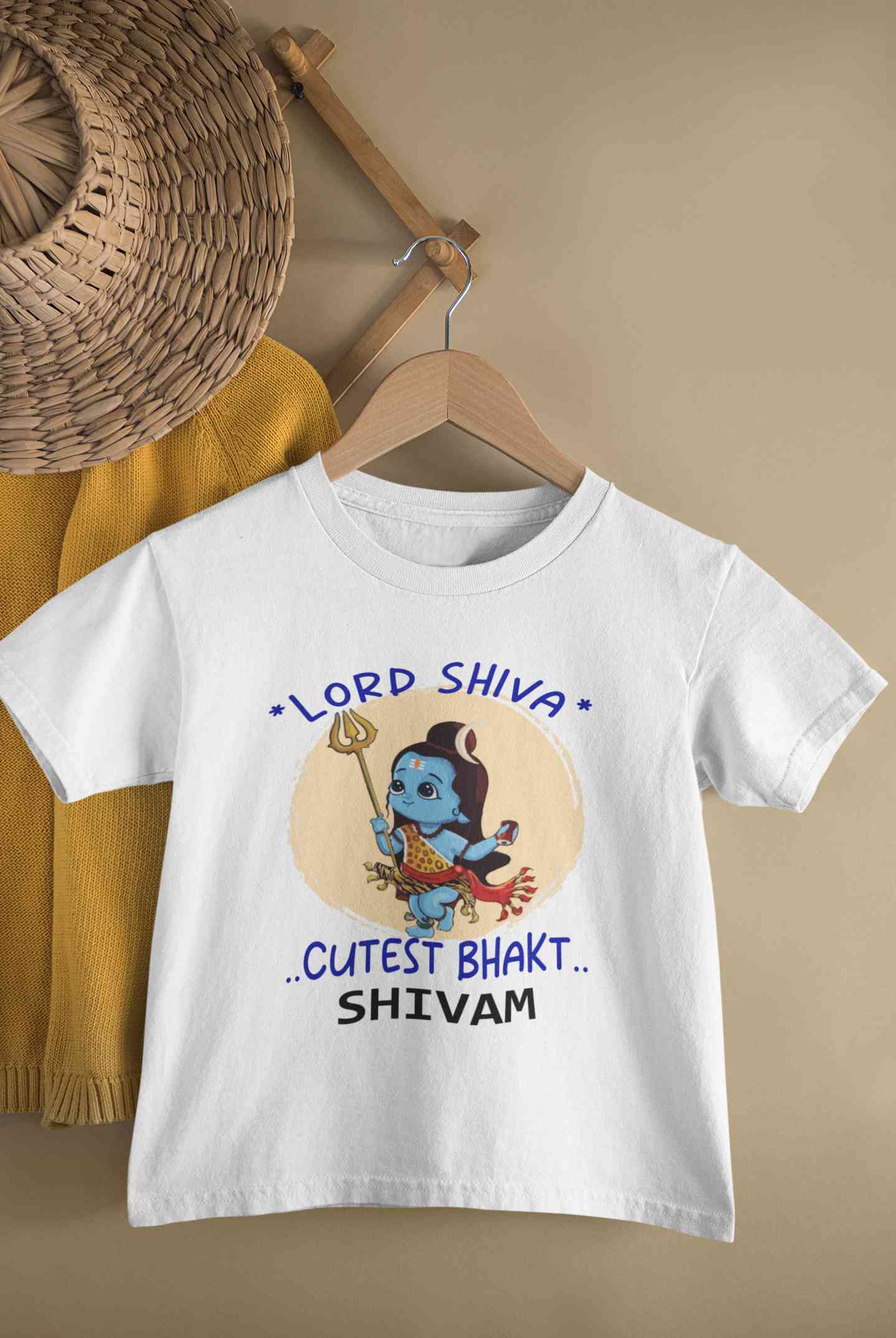 Custom Name Cutest Bhakt MahaShivratri Half Sleeves T-Shirt for Boy-FunkyTeesClub