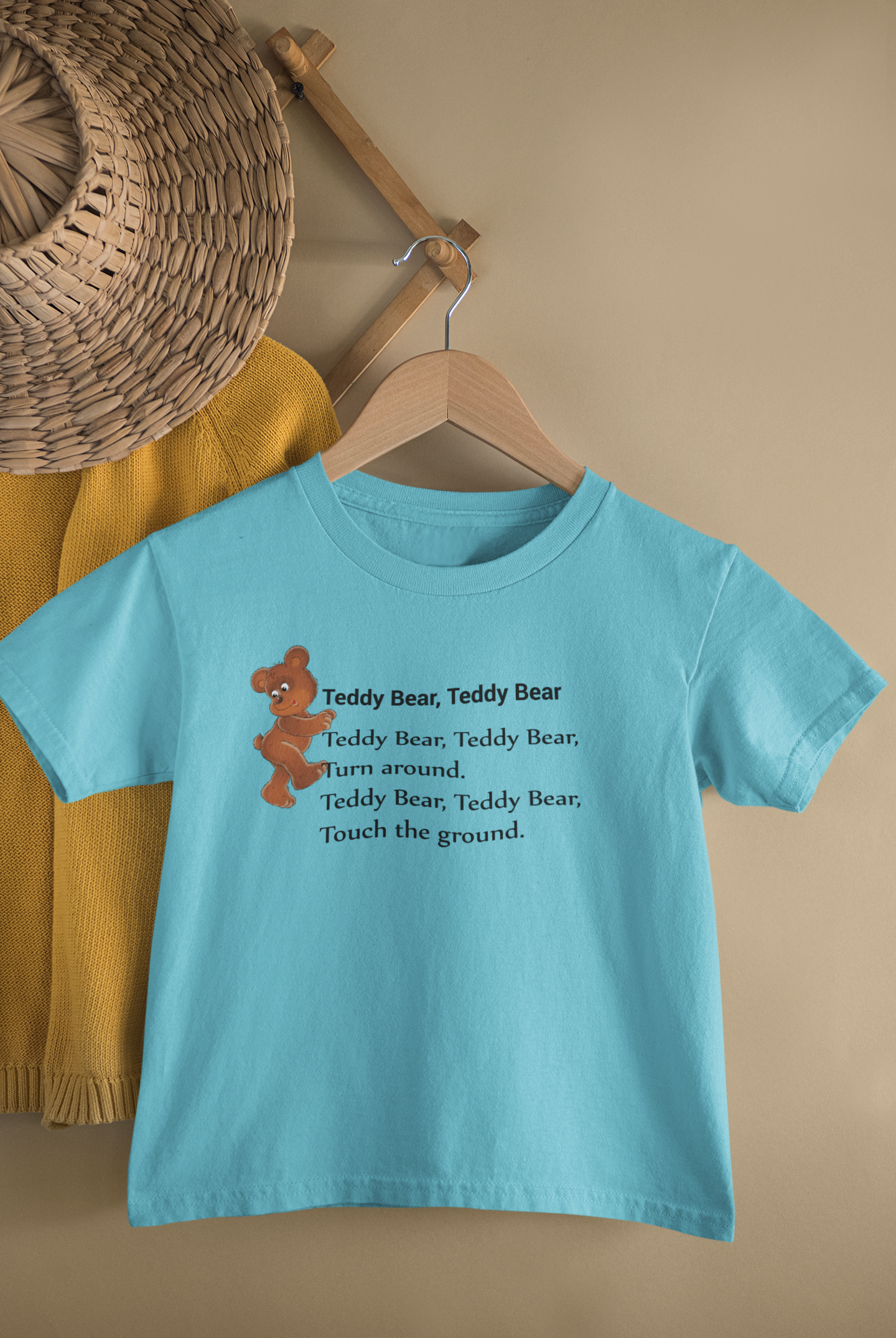 Teddy Bear Teddy Bear Poem Half Sleeves T-Shirt for Boy-FunkyTeesClub
