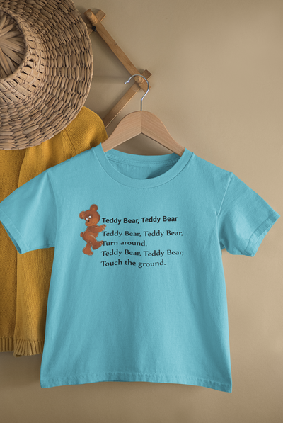 Teddy Bear Teddy Bear Poem Half Sleeves T-Shirt for Boy-FunkyTeesClub