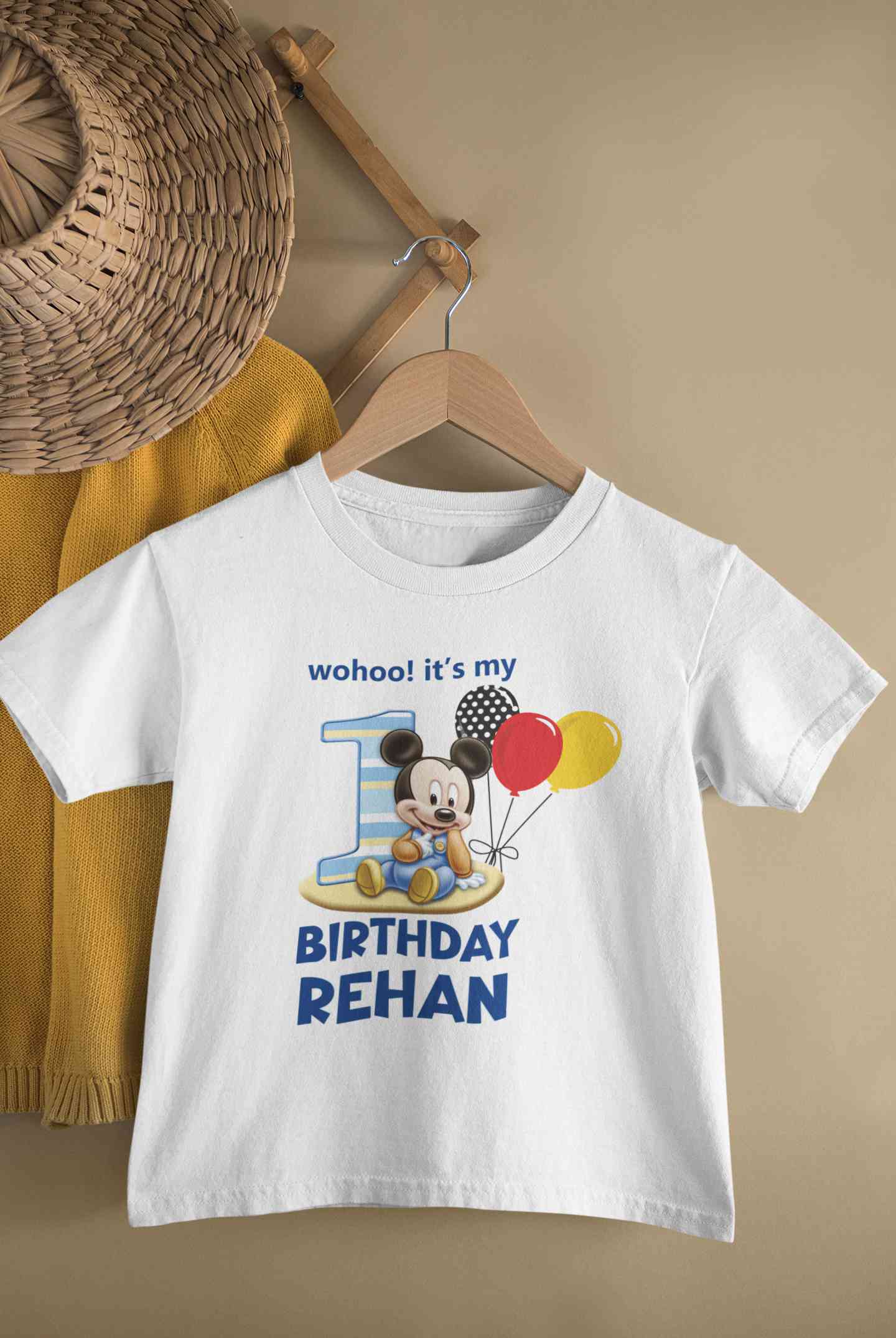 Custom Name Its My First Birthday Half Sleeves T-Shirt for Boy-FunkyTeesClub