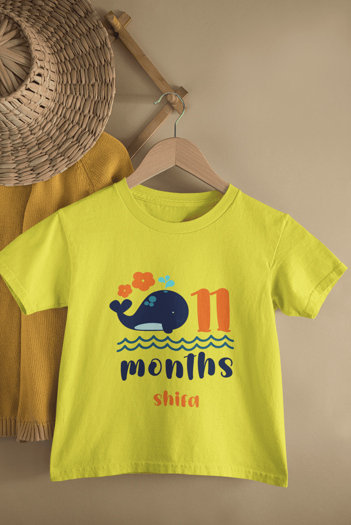 Custom Name Eleventh Month Birthday Half Sleeves T-Shirt For Girls -FunkyTeesClub