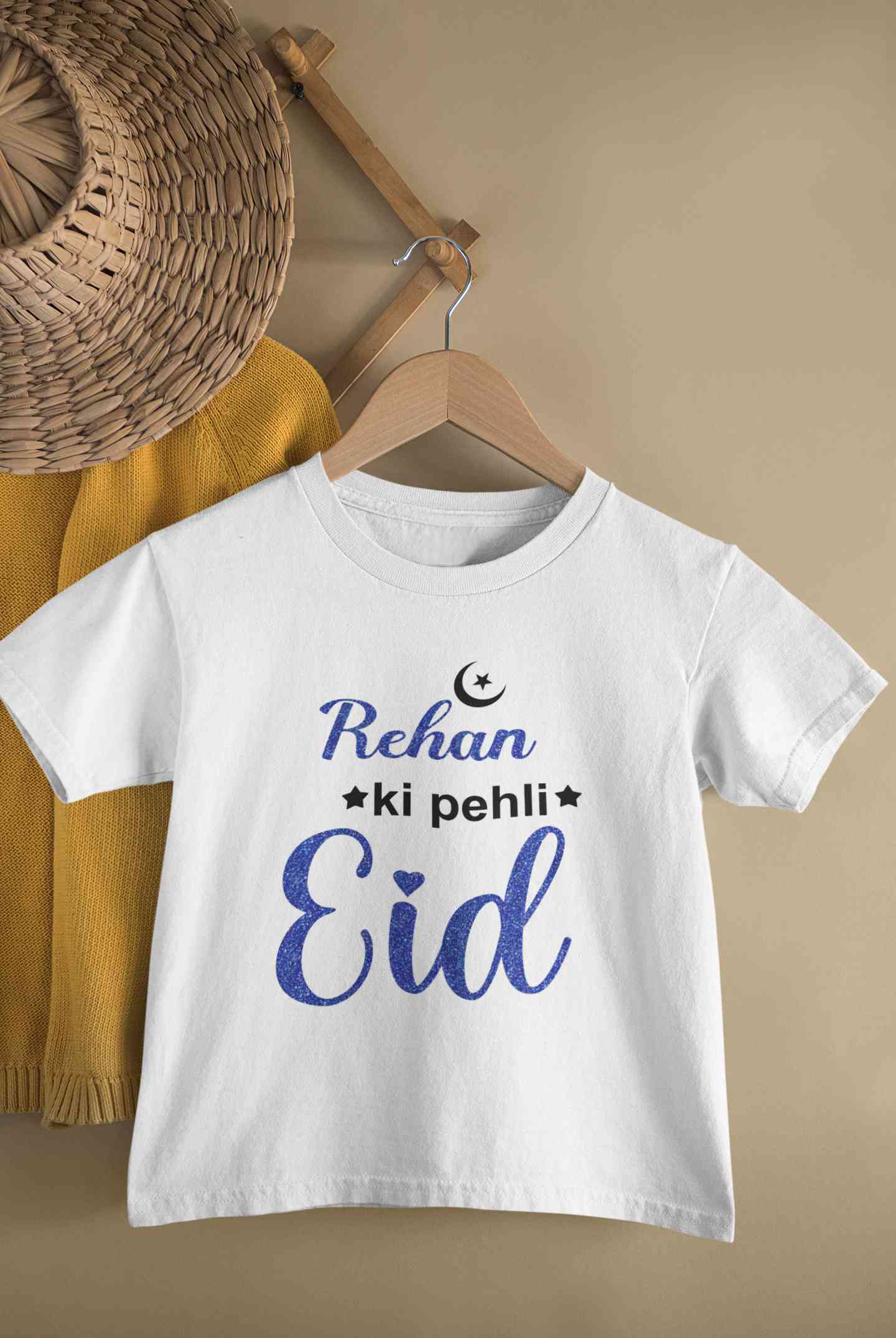 Custom Name Pehli Eid Half Sleeves T-Shirt for Boy-FunkyTeesClub