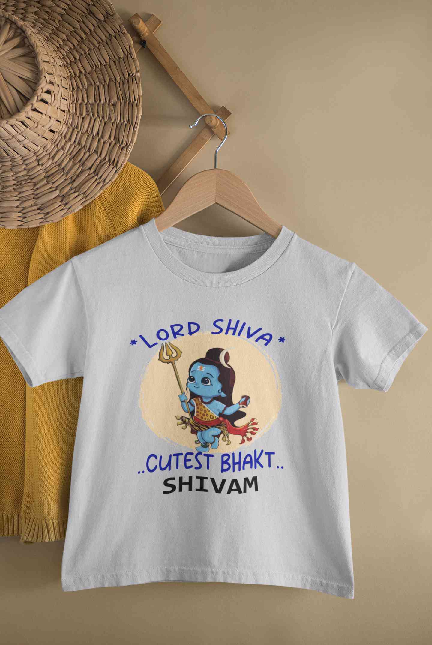 Custom Name Cutest Bhakt MahaShivratri Half Sleeves T-Shirt for Boy-FunkyTeesClub